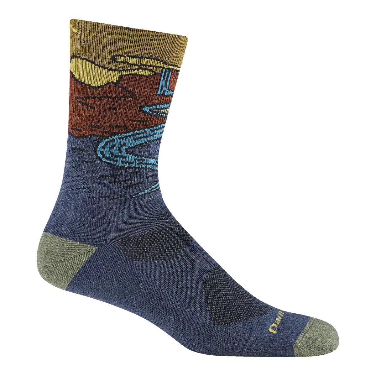 Chasing Waterfalls Micro Crew Lightweight Hiking Sock With Cushion (Men's) - D5020m 1