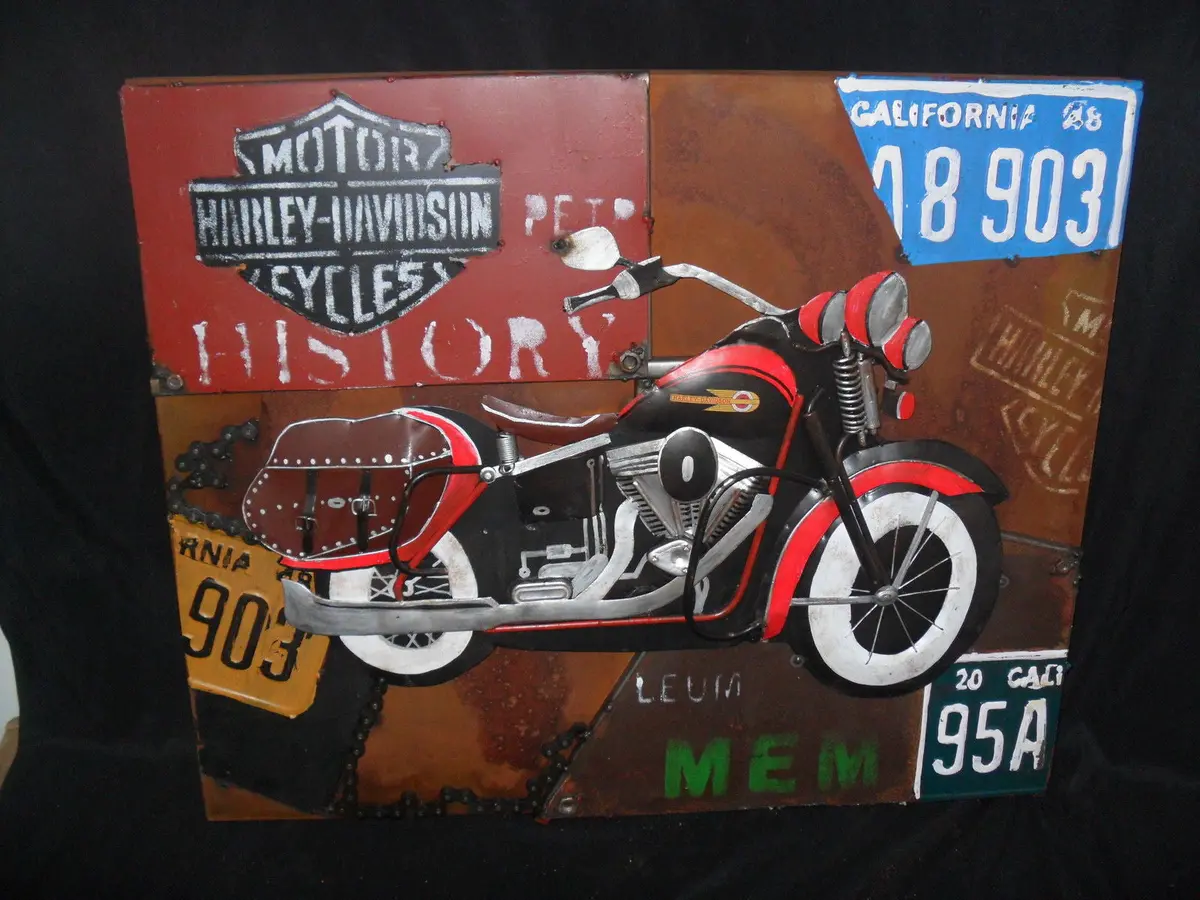 Harley Davidson Motorcyle 3D Metal Wall Art 1
