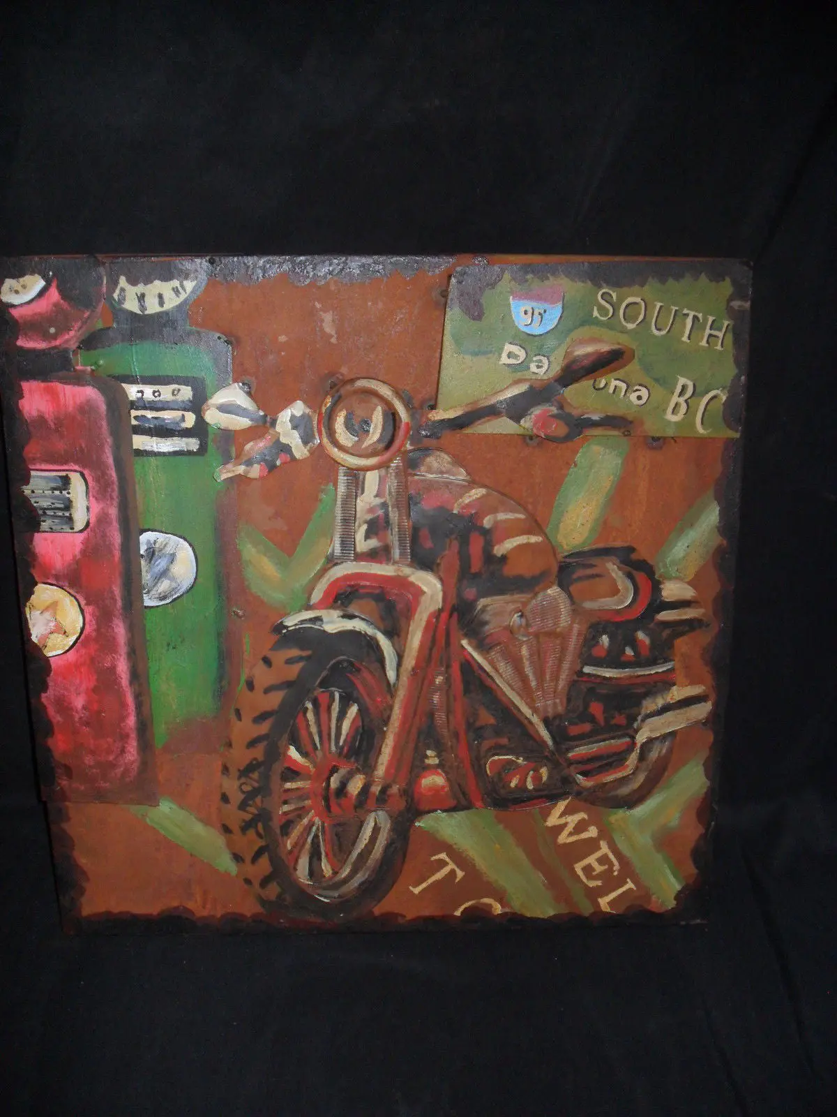 Tin Metal Motorcycle Sign Decor Bar Poster Wall Home Vintage Style 1