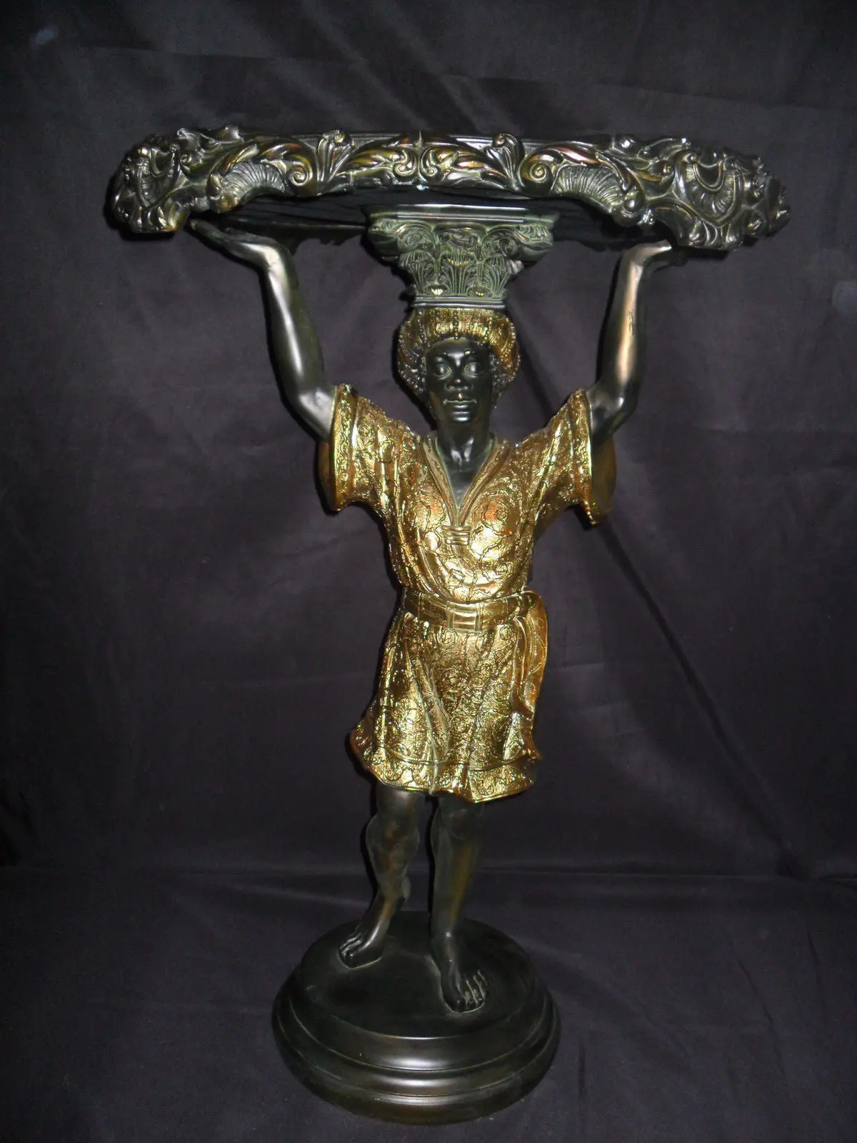 Mirror Top Table - Blackamoor Nubian Man 1