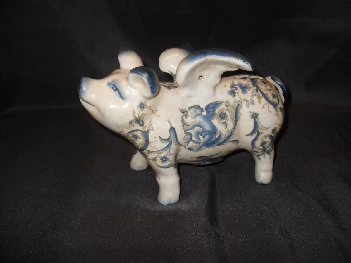 Porcelain Bank - Flying Pig Piggy 1