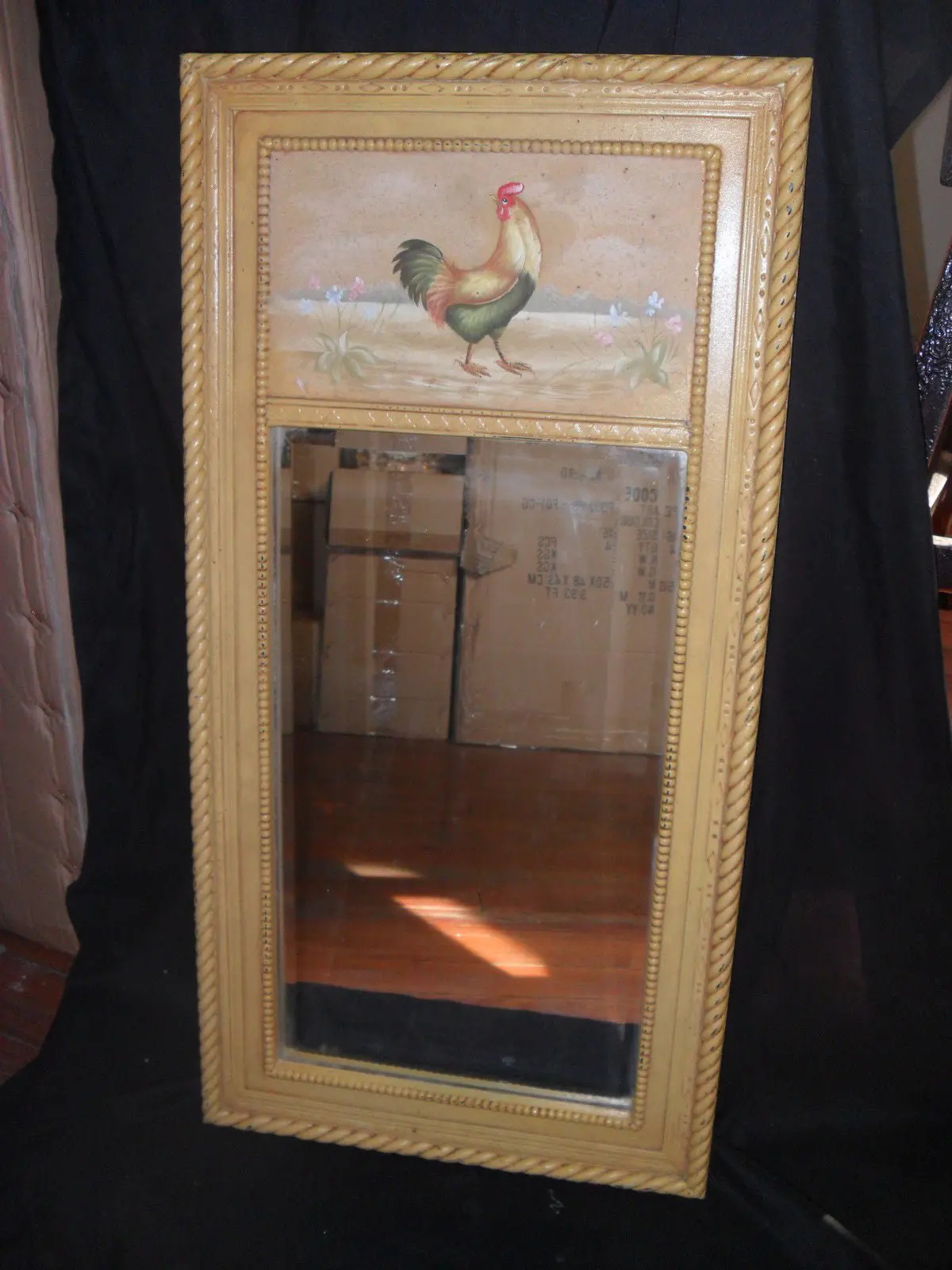 Wall Mirror - Mirror Painted Country "Rooster" 1