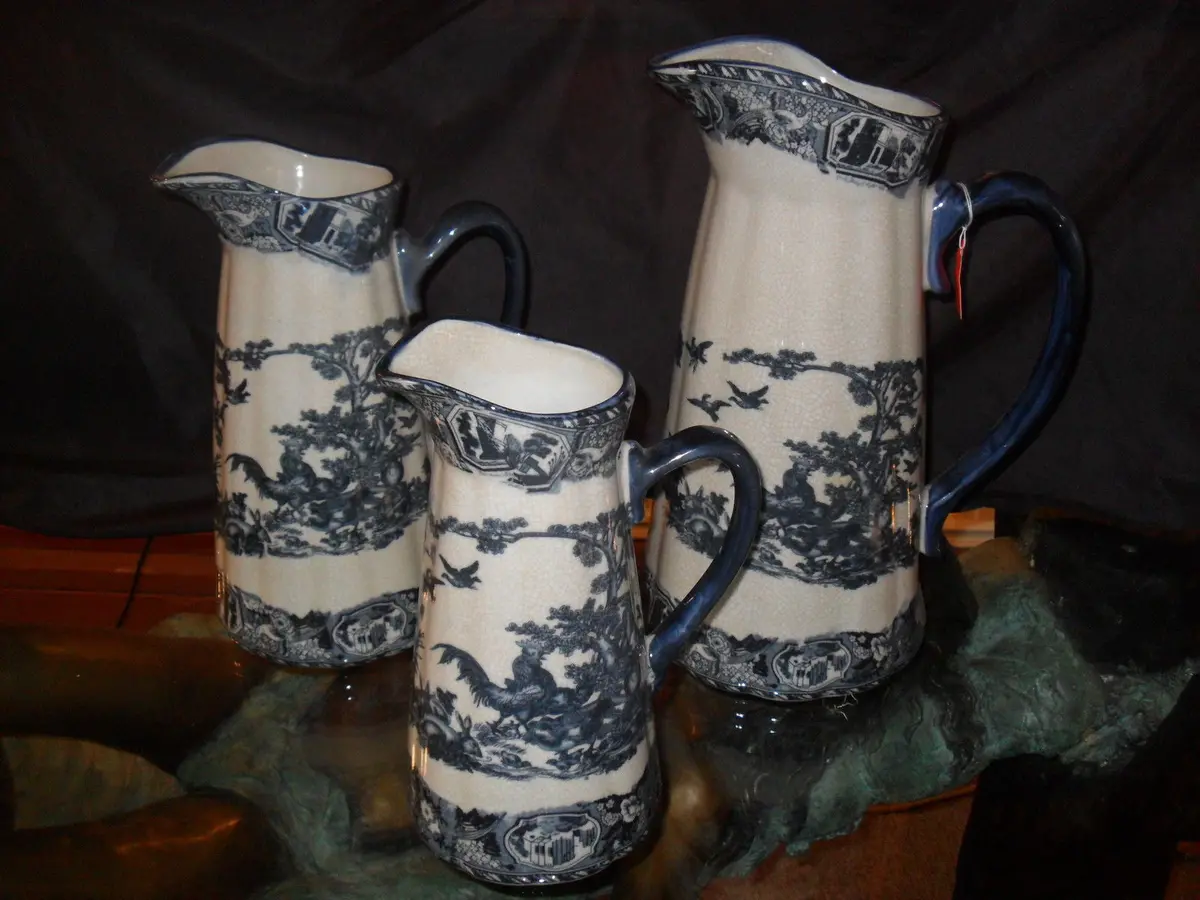 Porcelain - "Rooster" Pitcher Set 3 Piece 1