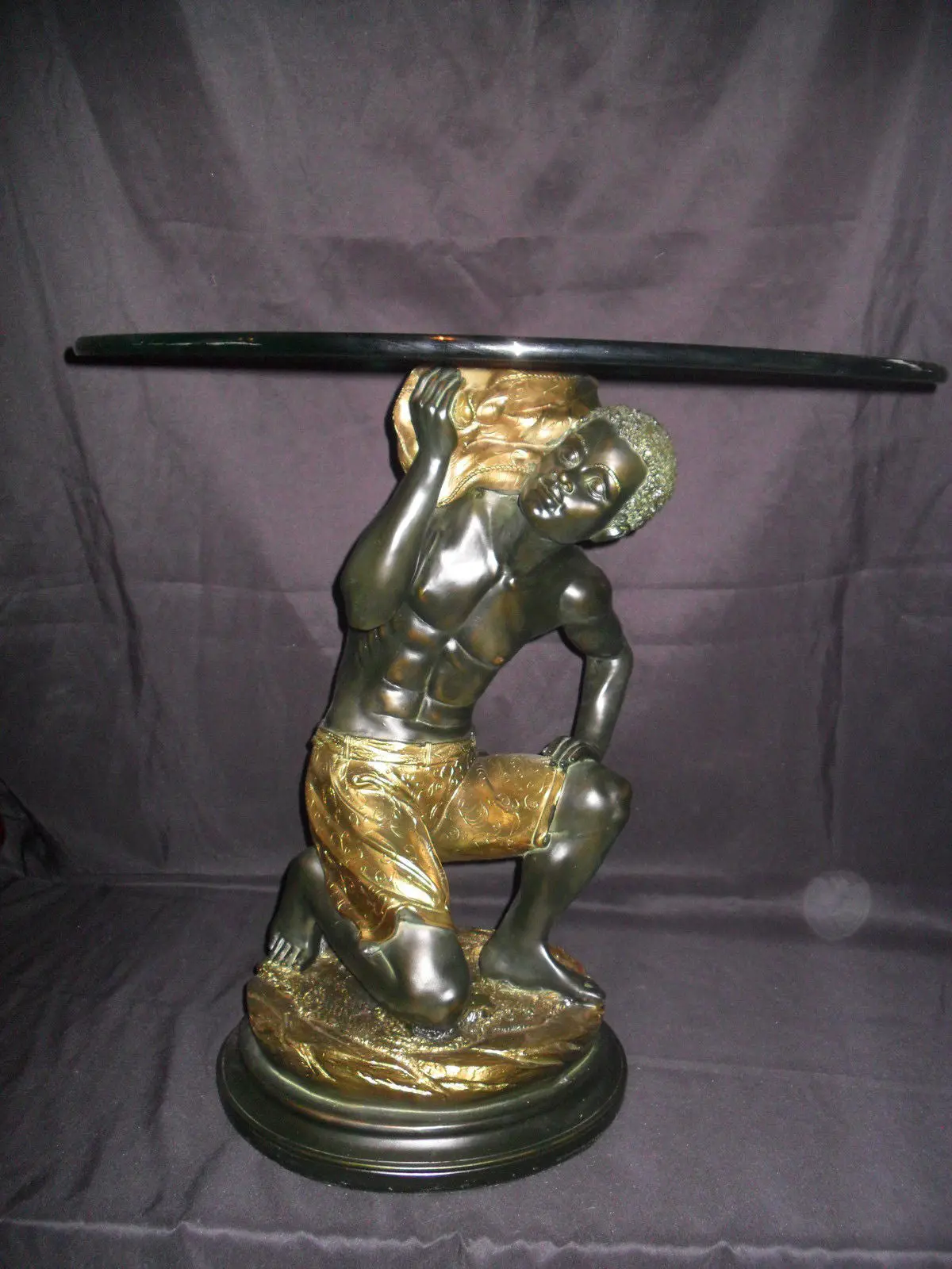 Glass Top Table - Blackamoor "Kneeling" 1