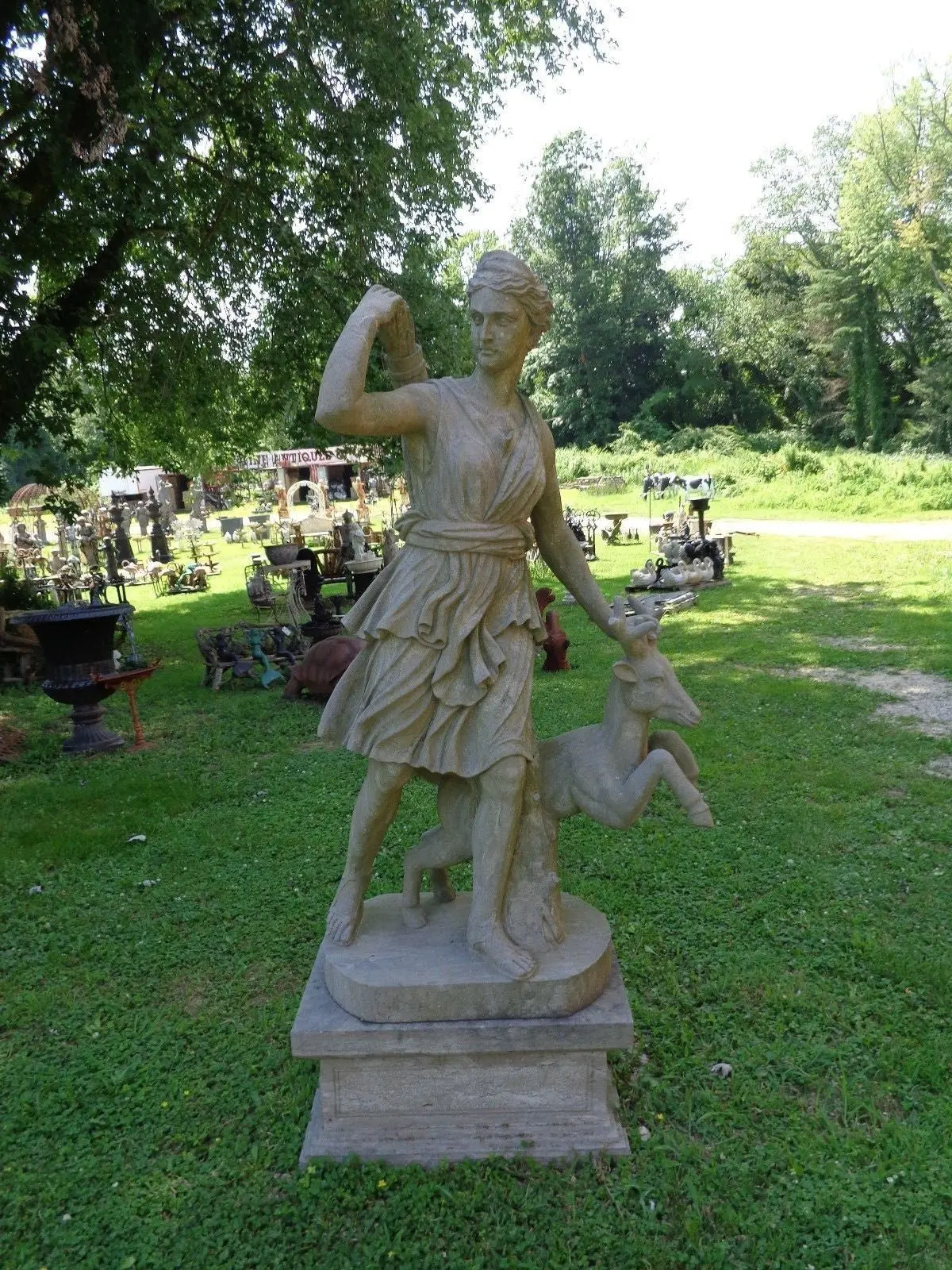 Stone Statue - Life Size Hand Carved Diana / Artemis 1