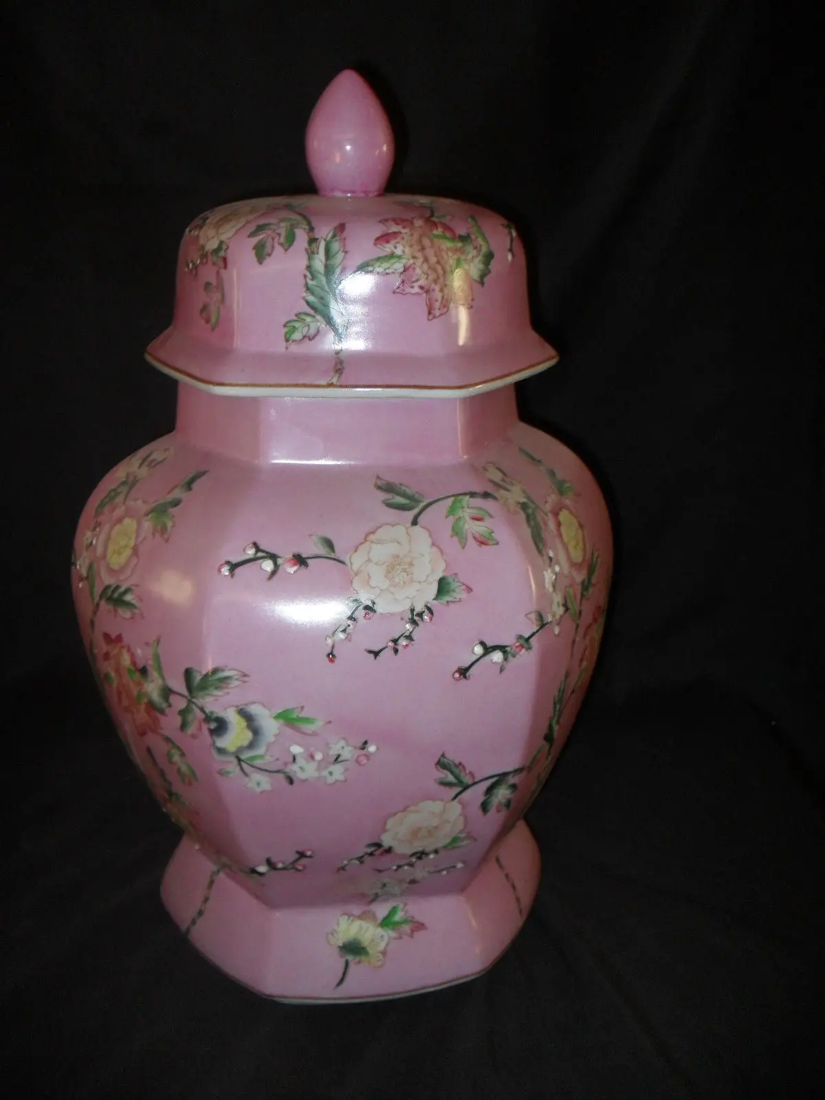 Porcelain - Urn Floral Painted Covered Urn 1