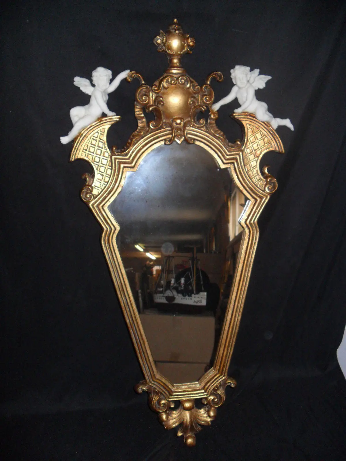 Mirror Gold Gilt Cherub Decorative Mirror 1