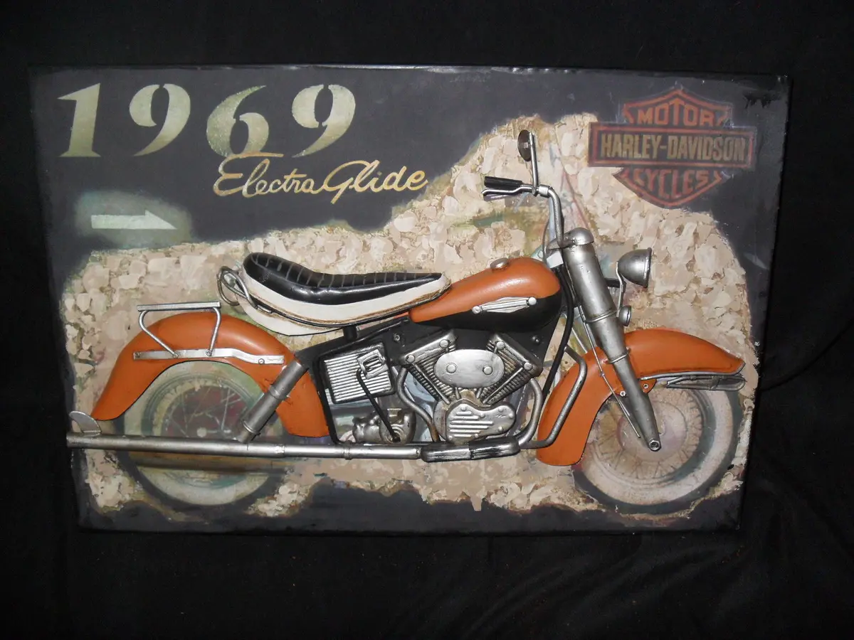 Tin Harley Davidson 3D Sign 1