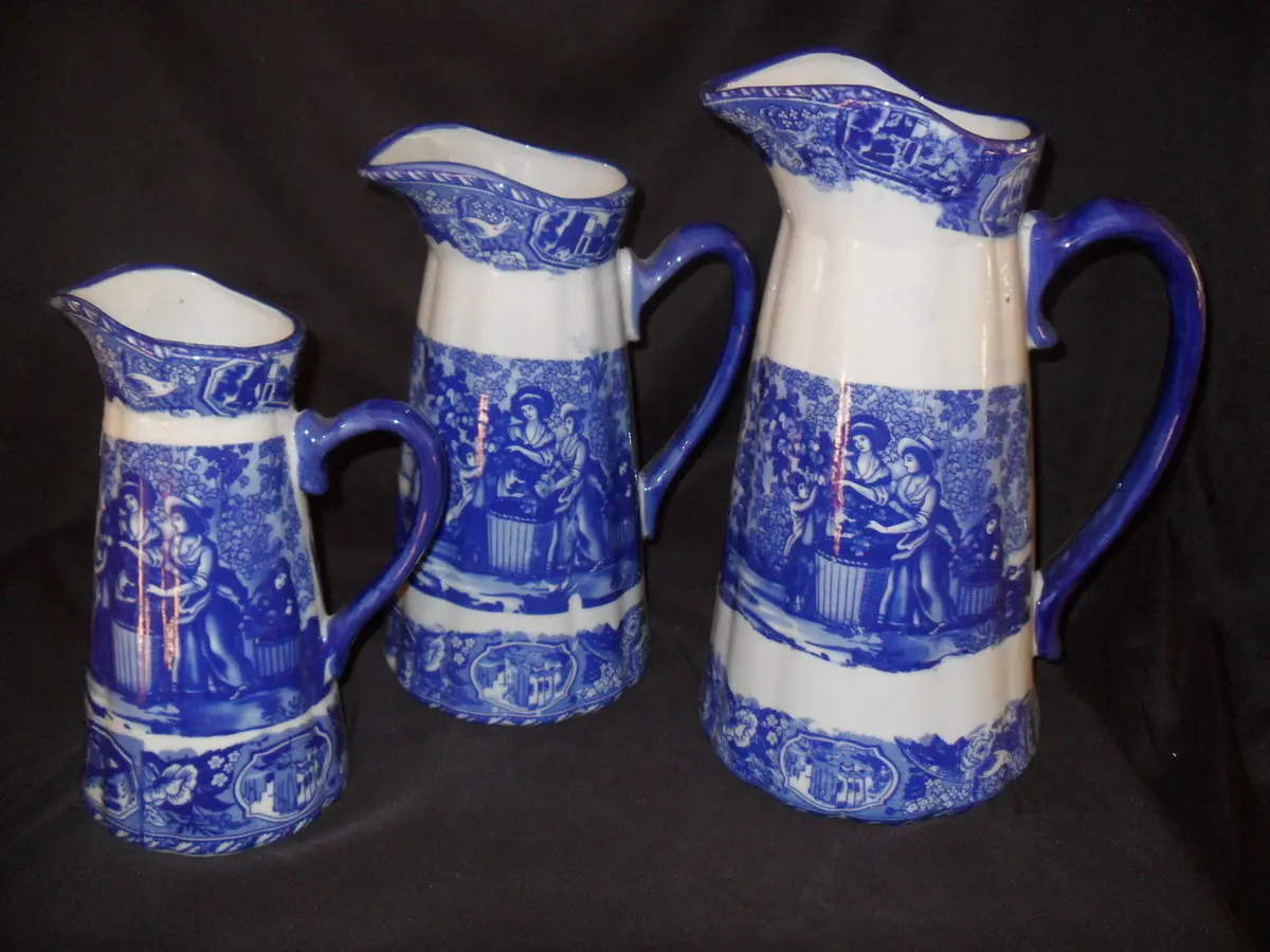 Porcelain - Pitcher Set Blue Flow 3 Piece 1