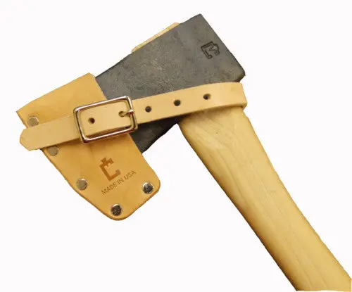 3.25" Natural Leather Mask, Riveted Design With Strap For Hatchets 1