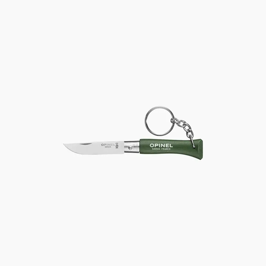 No.04 Stainless Steel Folding Knife Keychain - Khaki Green 1