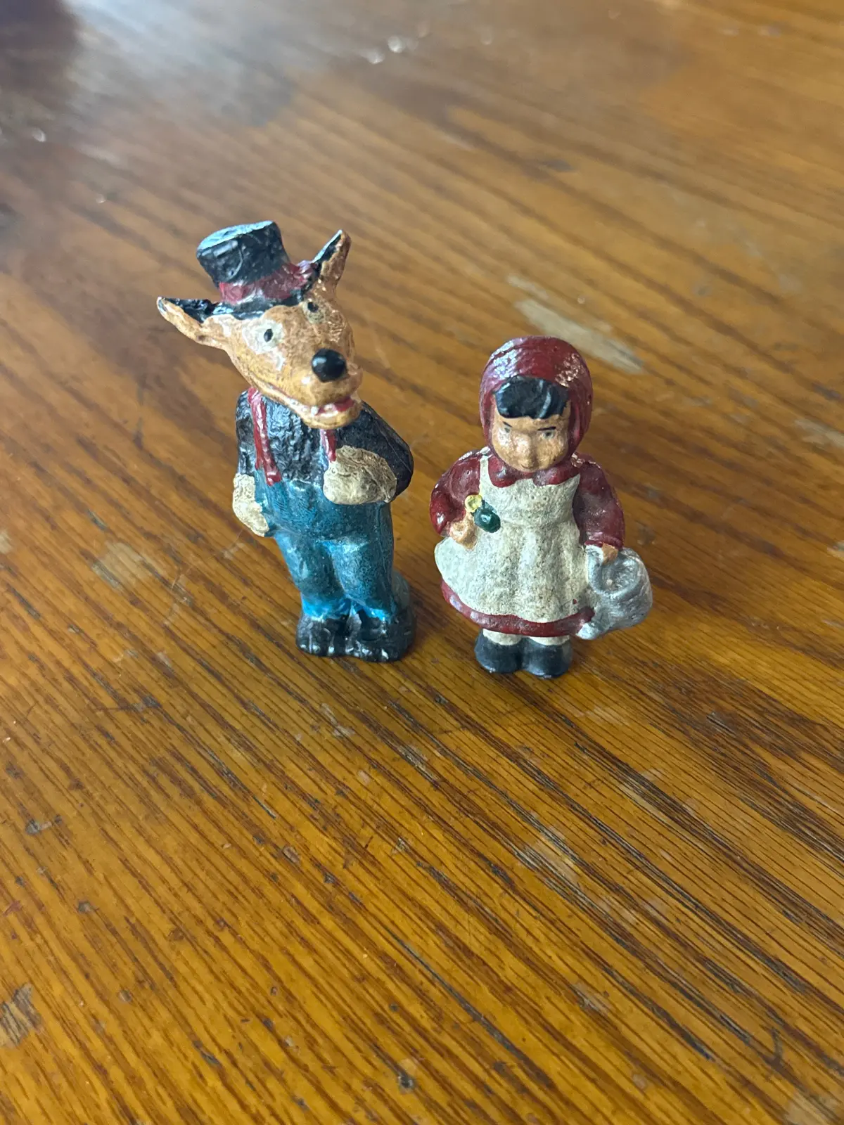 Solid Lead Little Red & Bad Wolf Statue 1