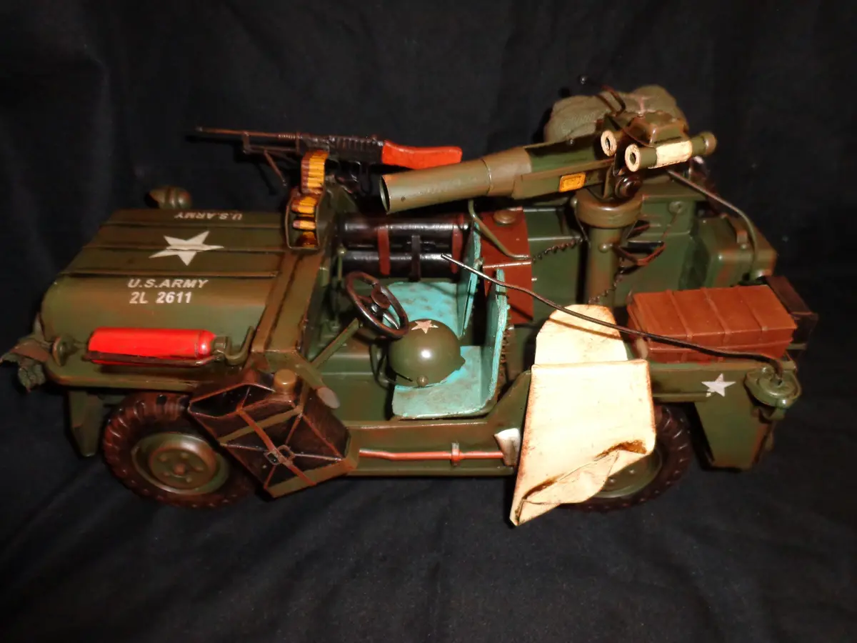 Vintage Toys - Willys Wb Military Jeep 15" Large 1