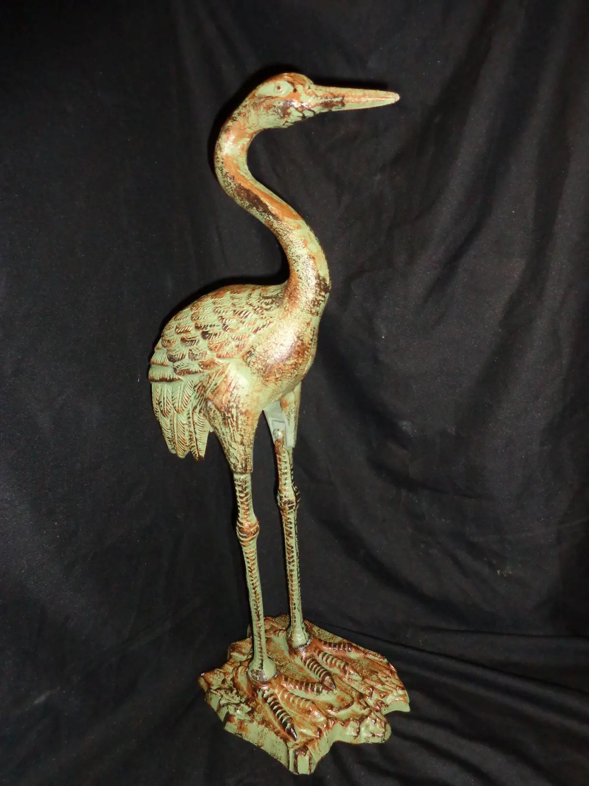 Crane Garden Patio Statue Cast Iron 21 1/2" 1