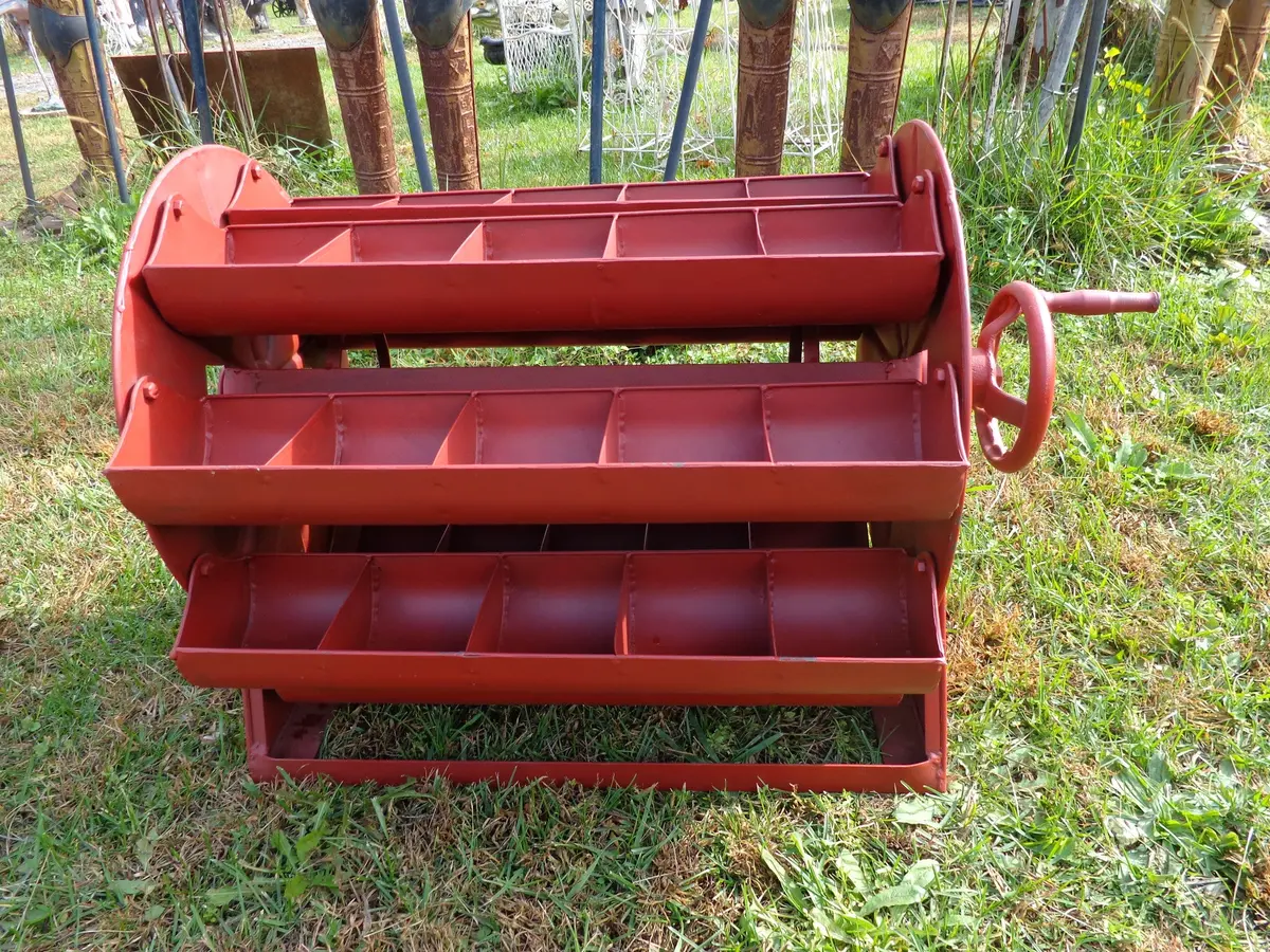 Red Metal Rotating Display Rack 1