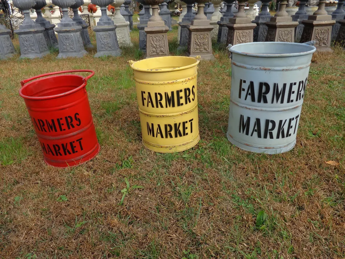 Industrial Bucket 3 Pc. "Farmers Market" Bucket Planter 1