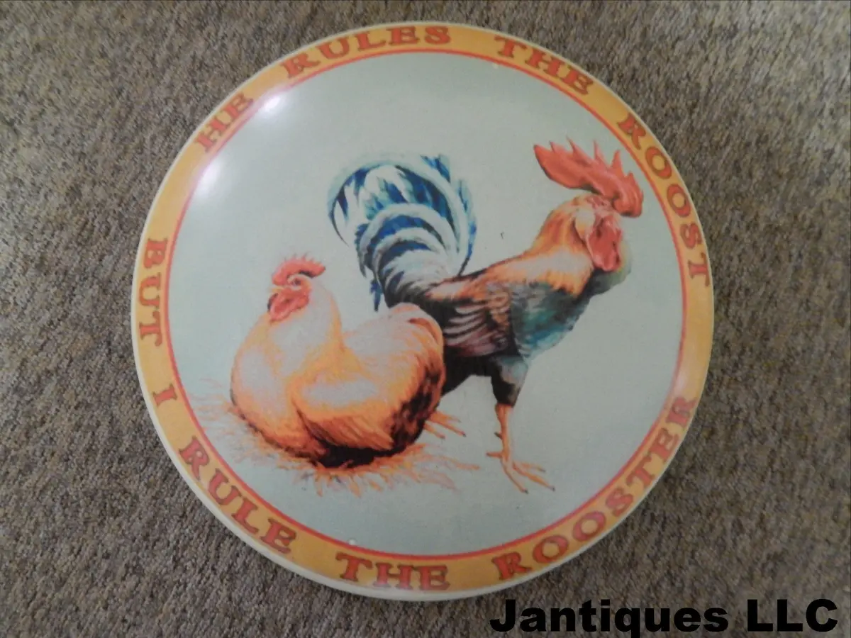 Tin Sign - Advertising Button "Roost And The Rooster" 1