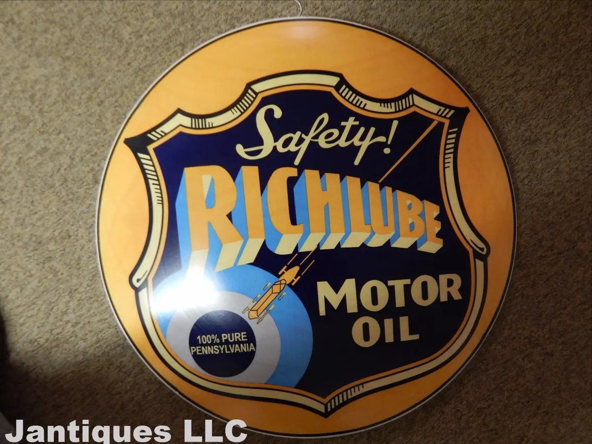 Tin Sign - Advertising Button "Richlube" 1