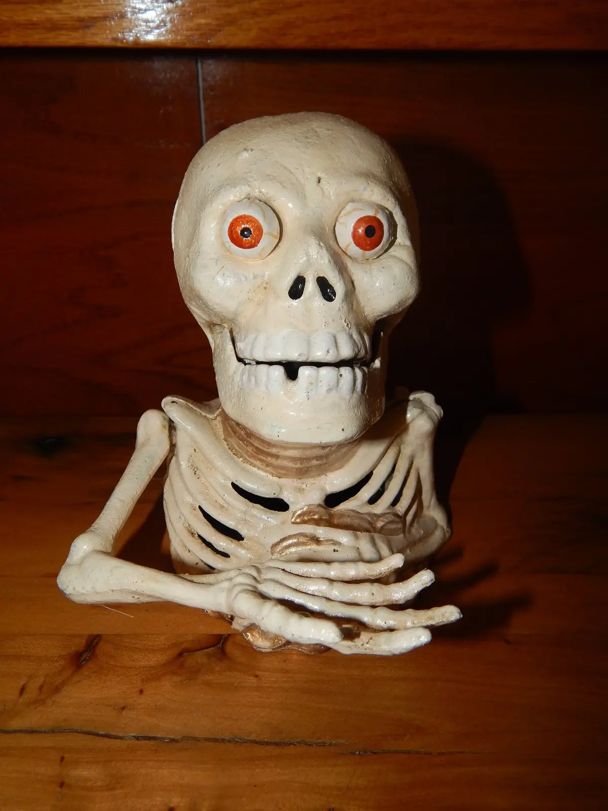 Cast Iron Mechanical Bank - Skeleton Head 1