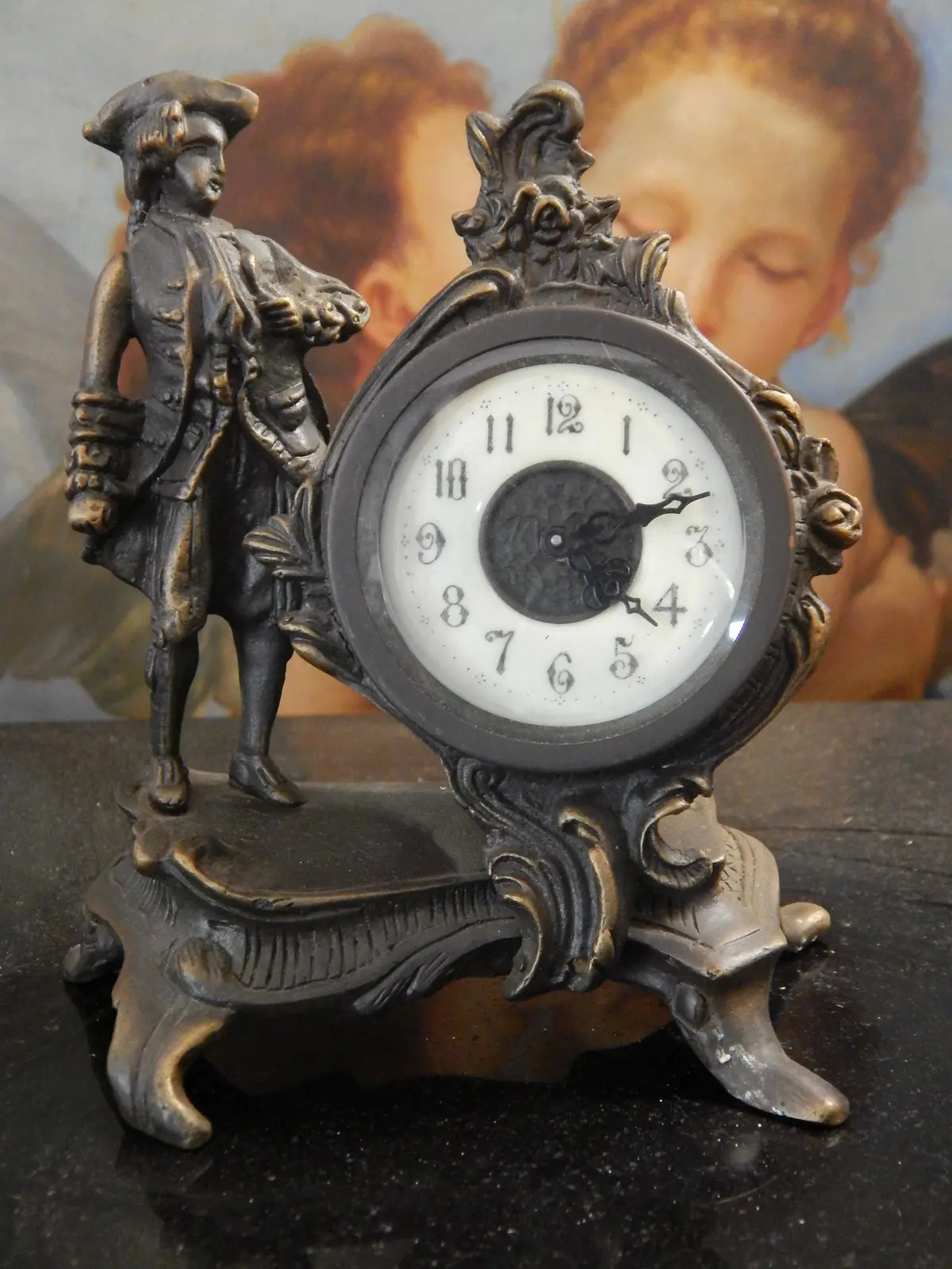 Bronze Clock - Figural French Table Top Clock 1