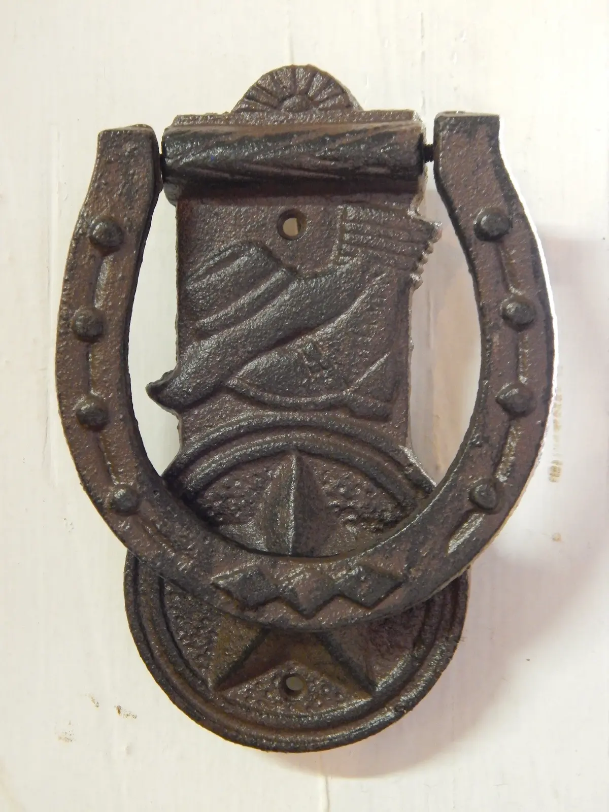 Door Knocker - Cast Iron Western Boot, Hat And Lone Star 1