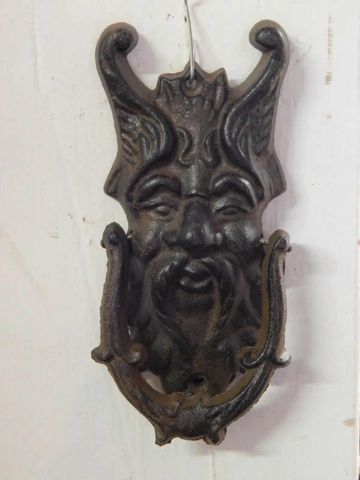 Door Knocker - Cast Iron Gothic Face Gargoyle Griffin 1