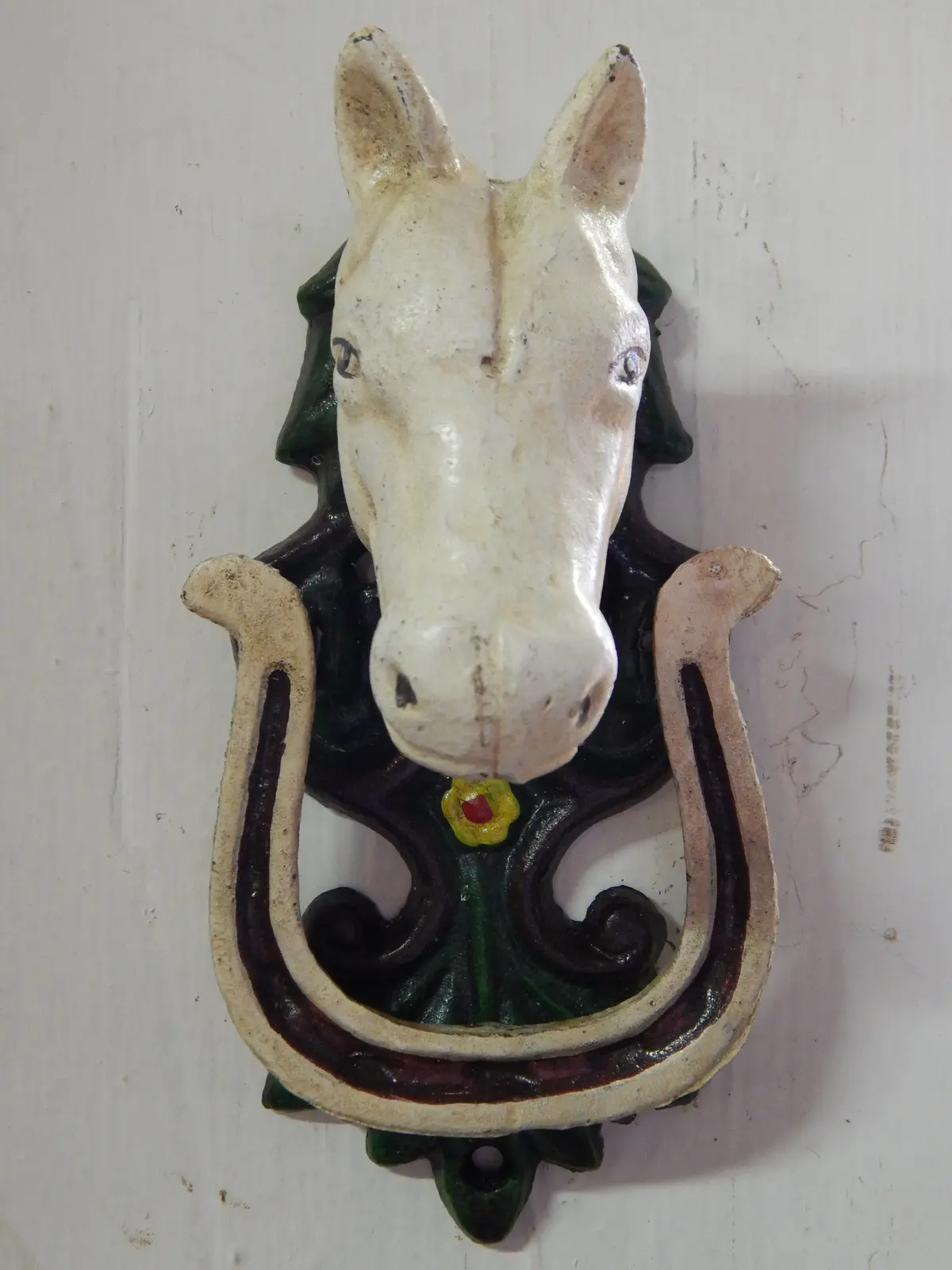 Door Knocker -Cast Ion Horse Head With Lucky Horse Shoe 1