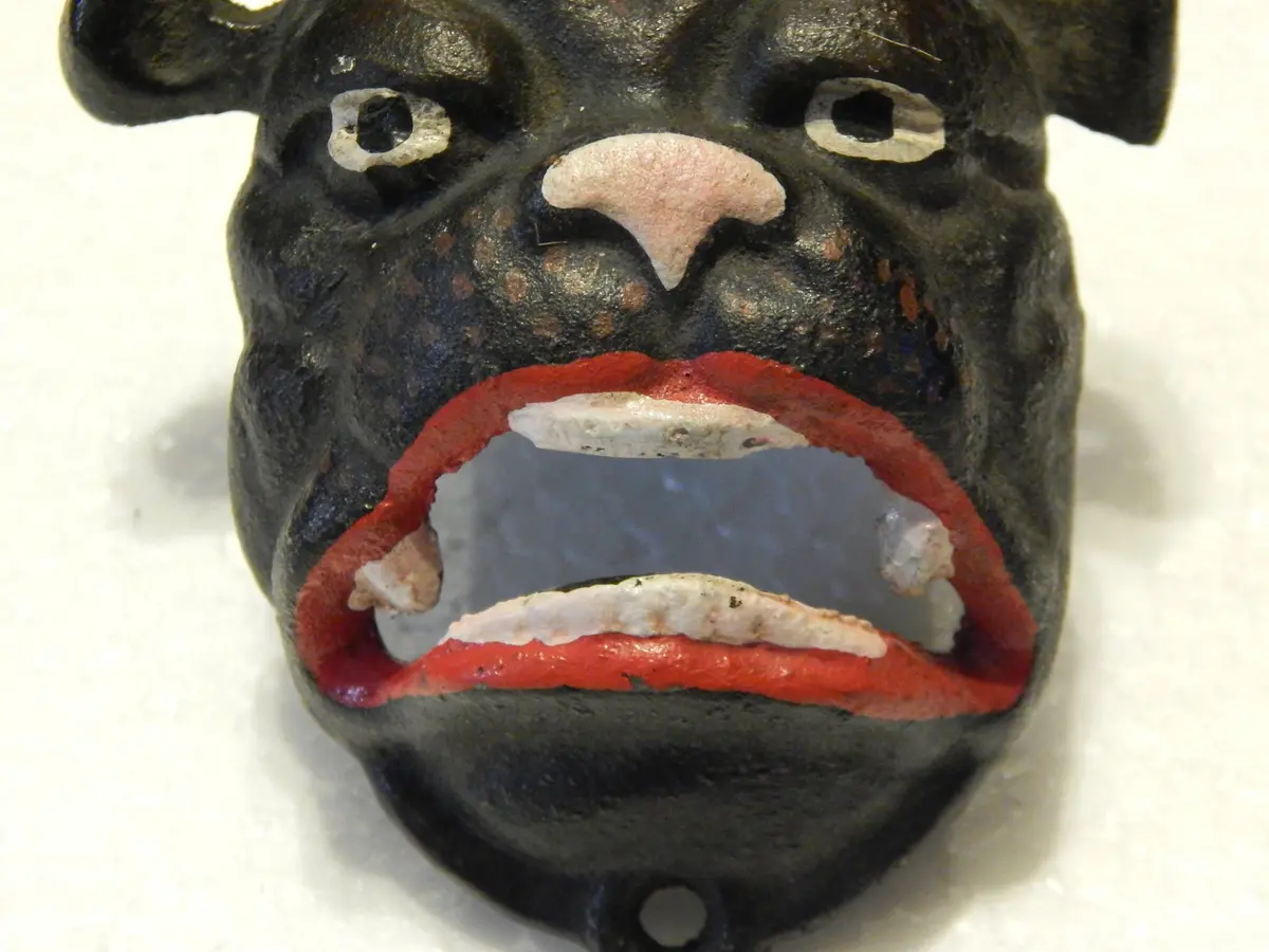 Bottle Opener - Cast Iron Bulldog Wall Mount 2