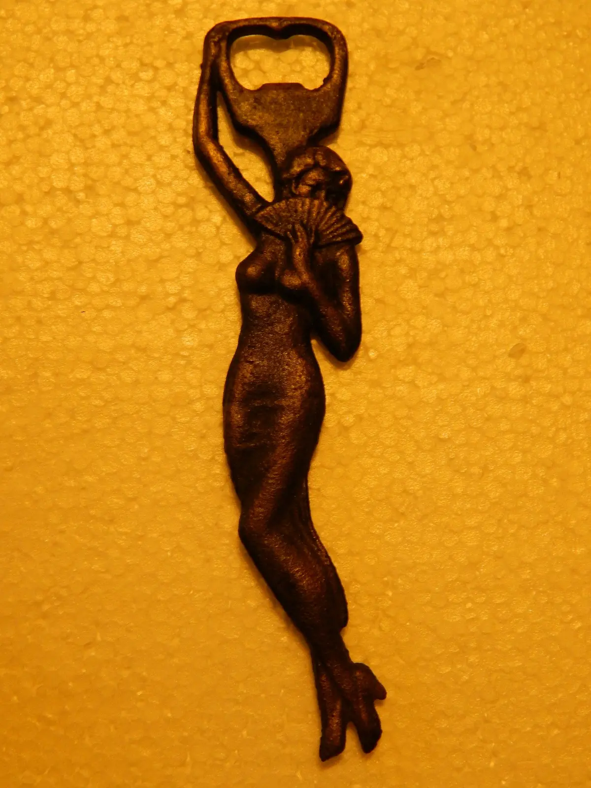 Bottle Opener -Cast Iron   Girl With Fan 1