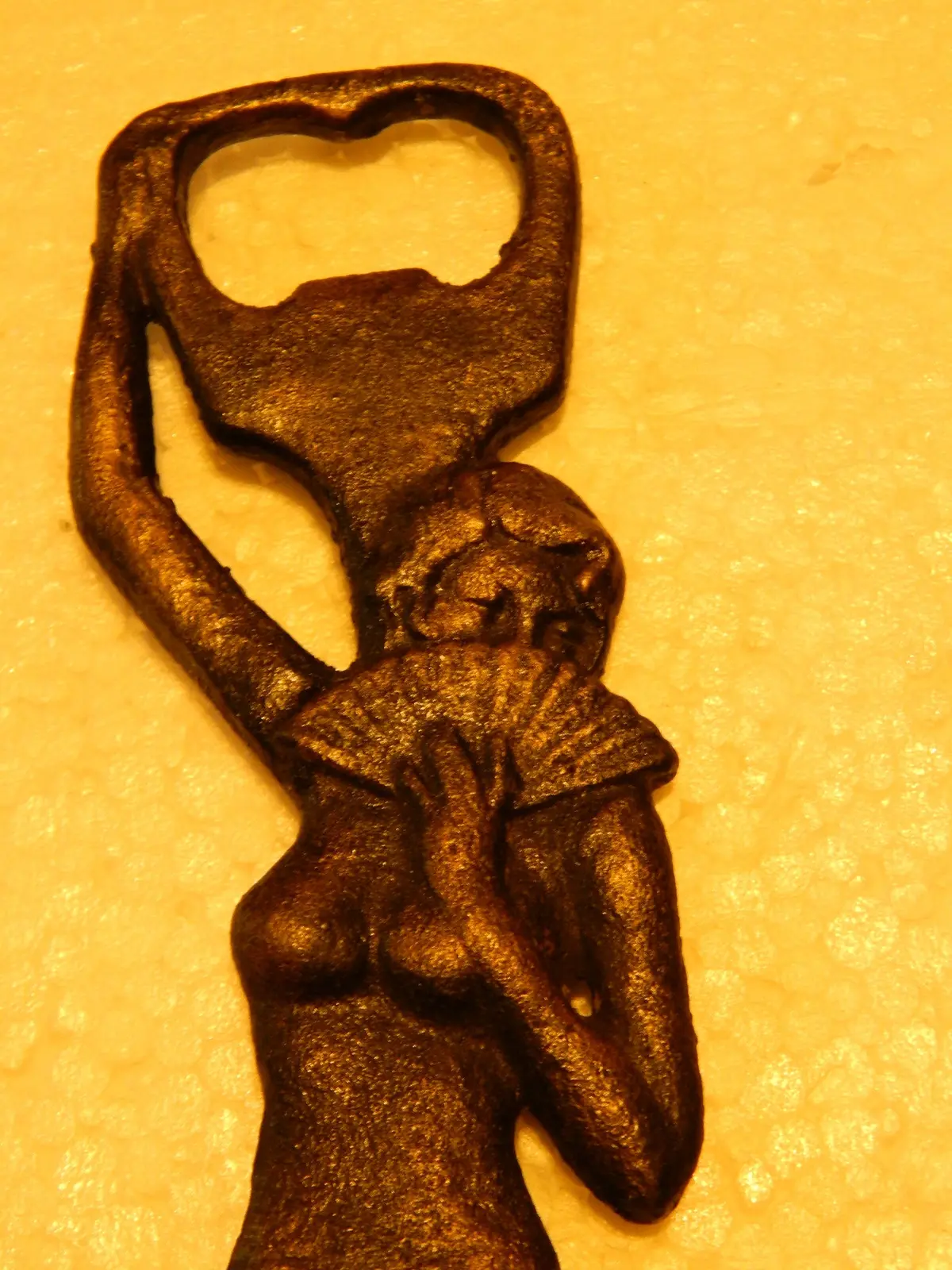 Bottle Opener -Cast Iron Girl With Fan 2