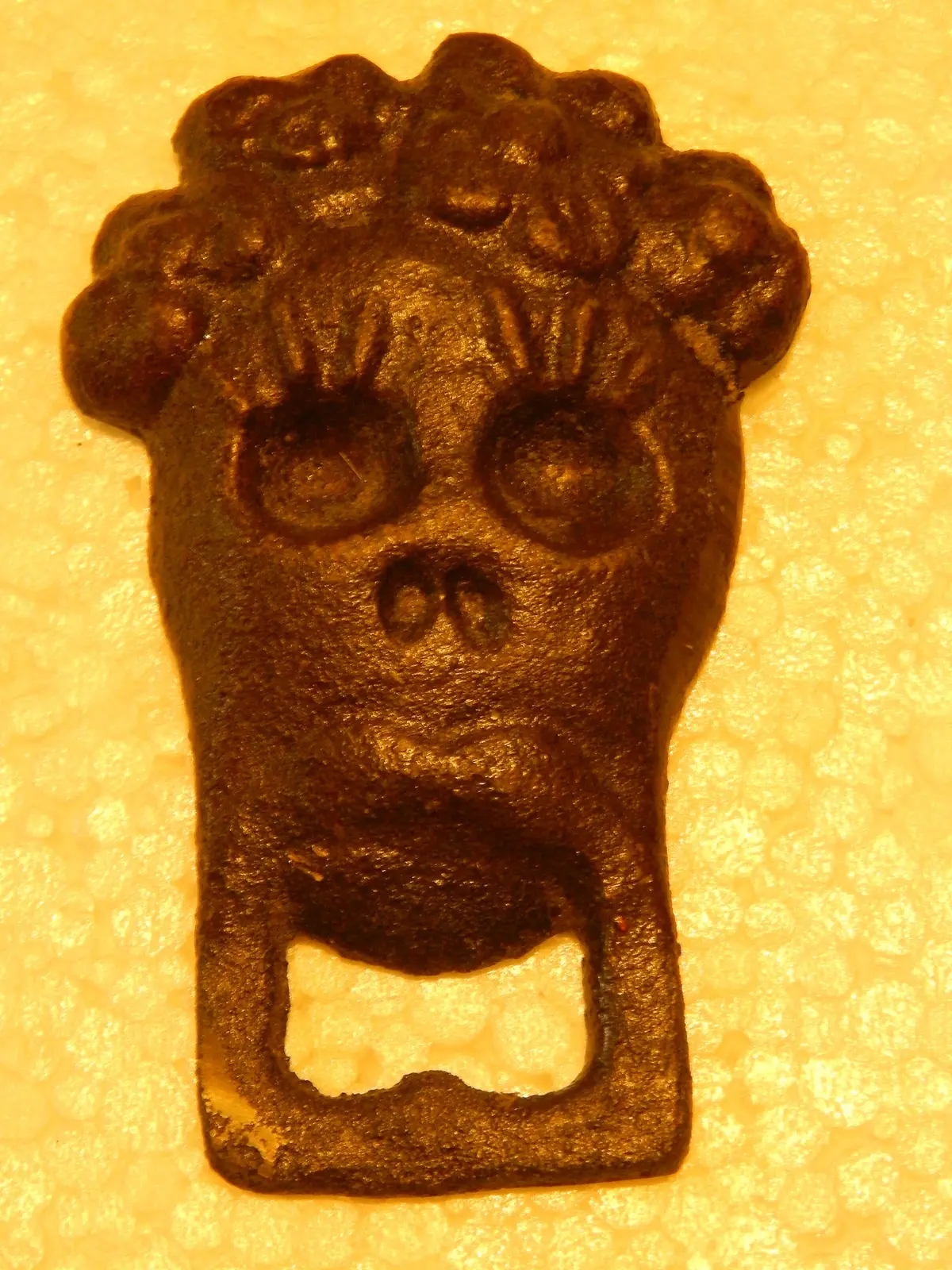 Bottle Opener -Cast  Iron Day Of The Dead Skull With Flowers 1