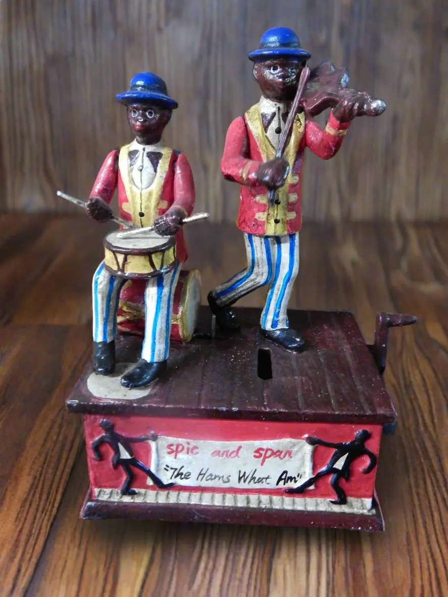 Black Americana Musical Cast Iron Bank  "Spic & Span" 1