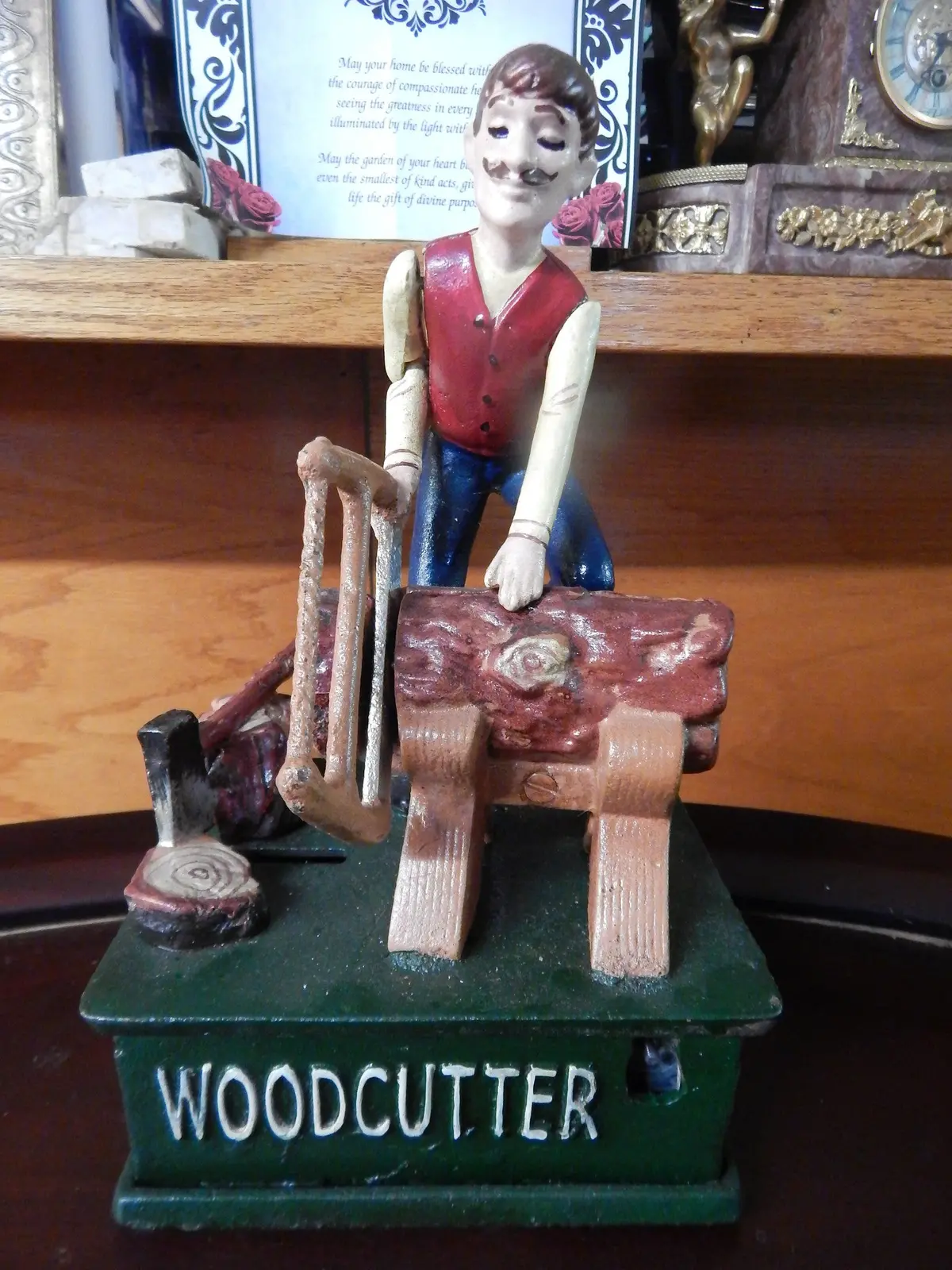 Cast Iron Mechanical Bank - Wood Cutter Coin Bank 2