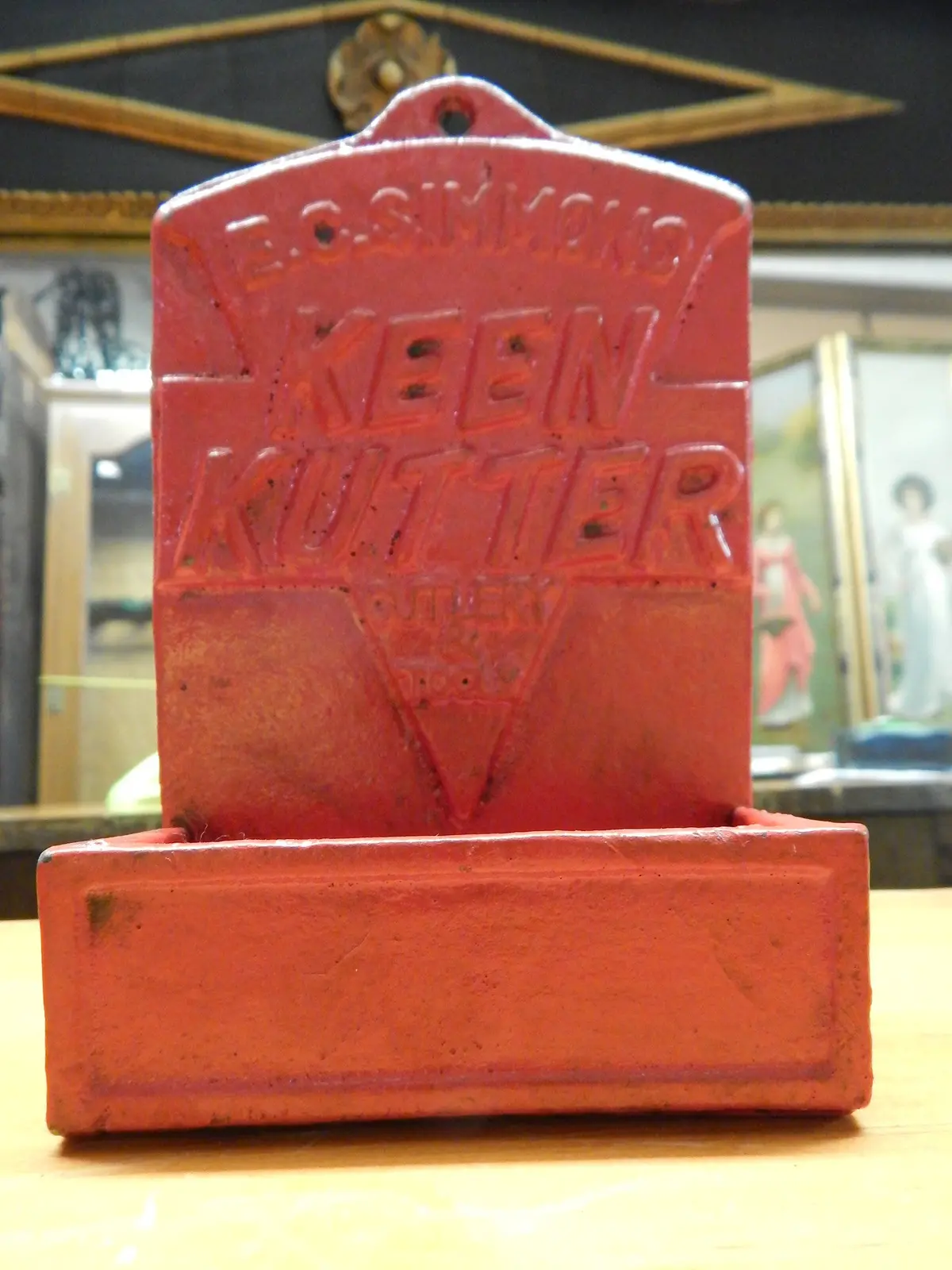 Cast Iron Match Box Holder - "Keen Kutter Cutlery & Tools" E.C Simmons 1