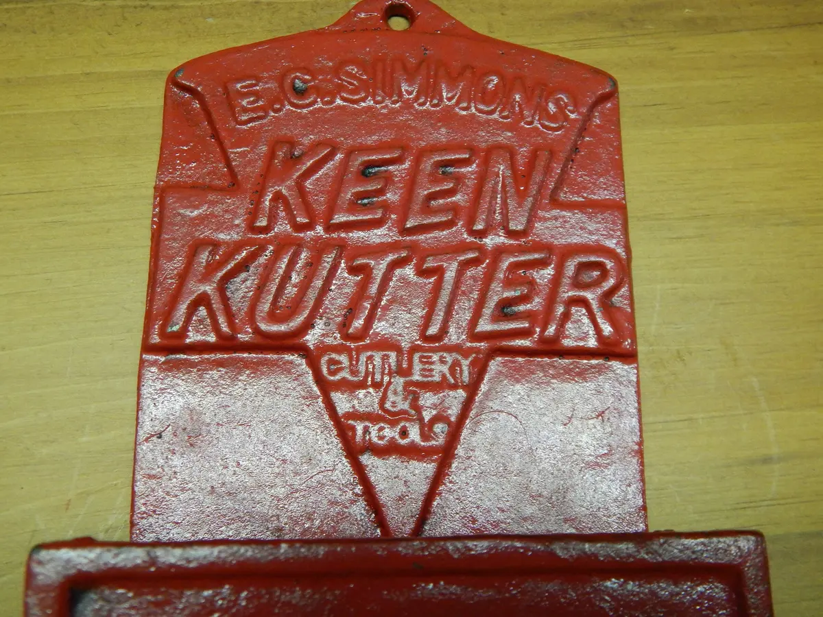 Cast Iron Match Box Holder - "Keen Kutter Cutlery & Tools" E.C Simmons 2