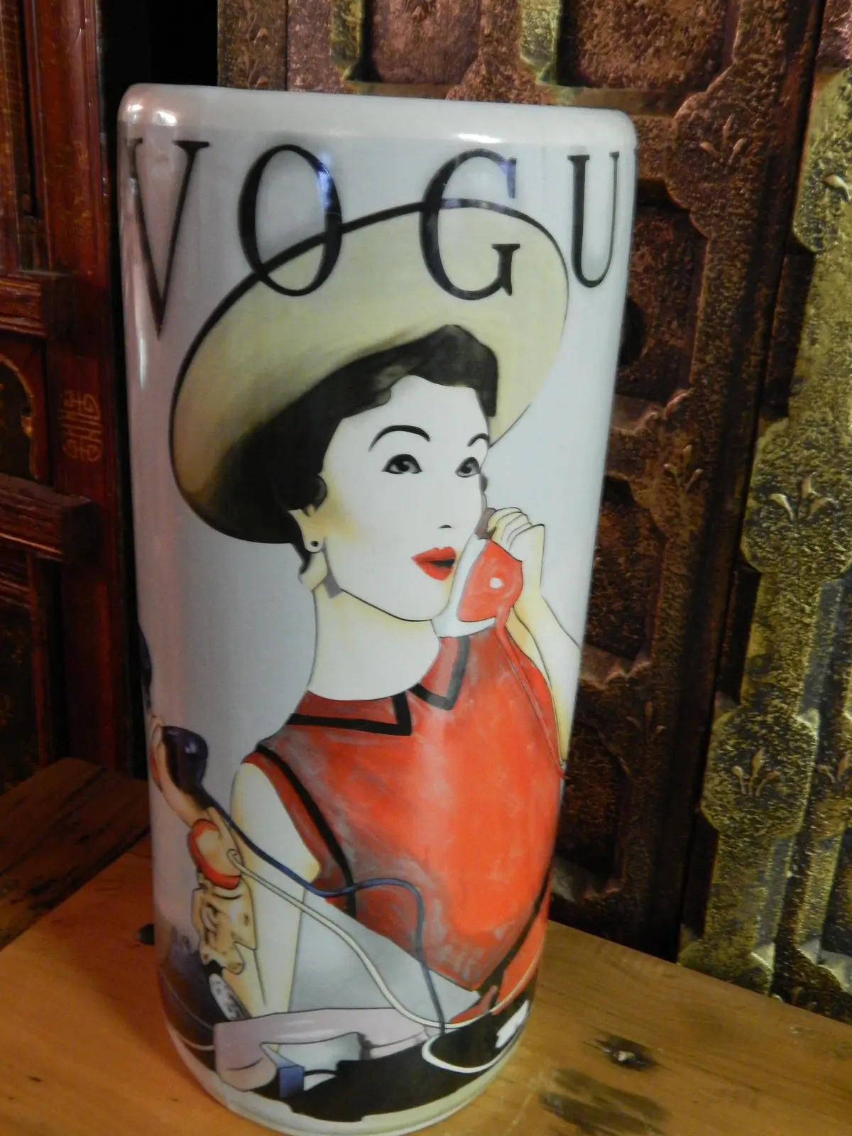 Umbrella Stand Porcelain - French Paris Vogue Advertising 1