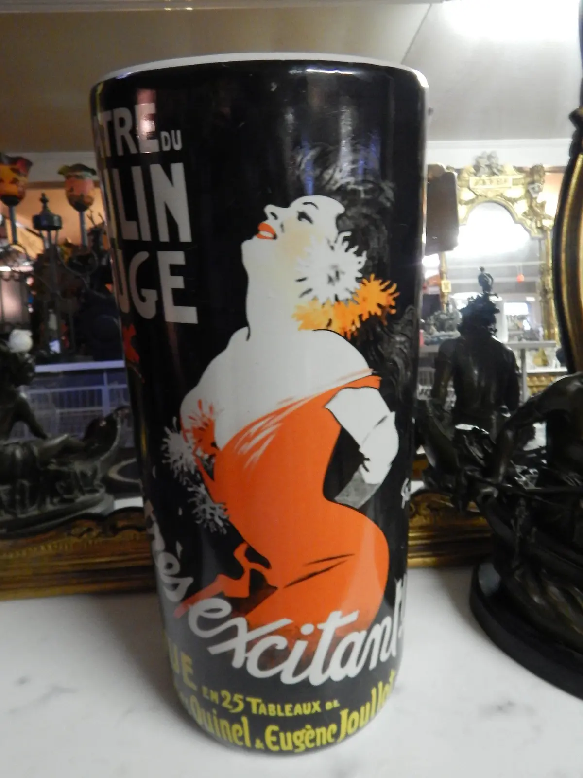 Umbrella Stand Porcelain - French Theatre Moulin Rouge Advertising 1