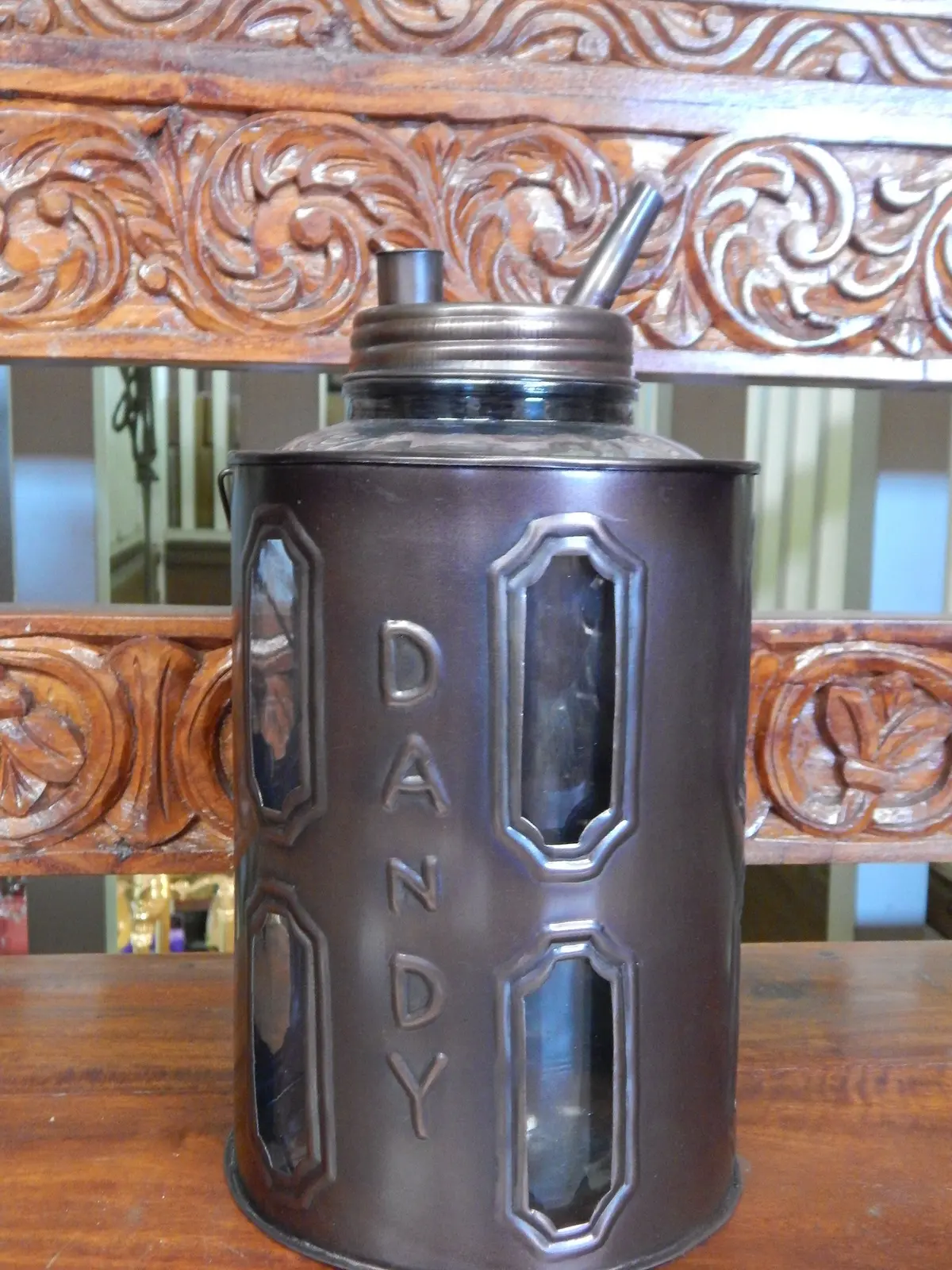 Metal Tin - Dandy Kerosene Oil Filler Can Blown Jug 1
