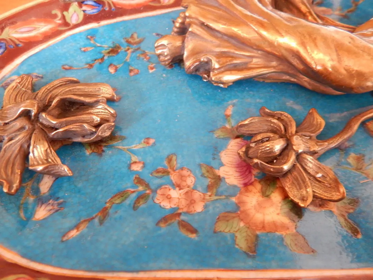 Sevres Porcelain - Blue Gilt Bronze Ormolu Lady With Flowers 2