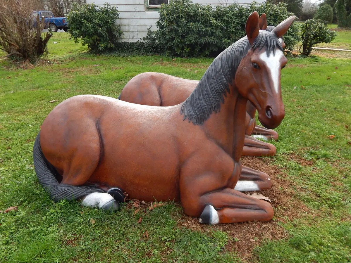 Lying Down Horse Display Statue 1