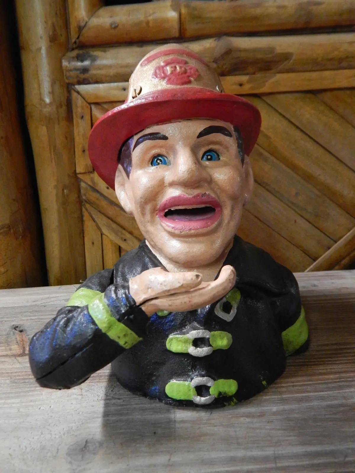 Fireman Cast Iron Mechanical Bank - Fire Man 1
