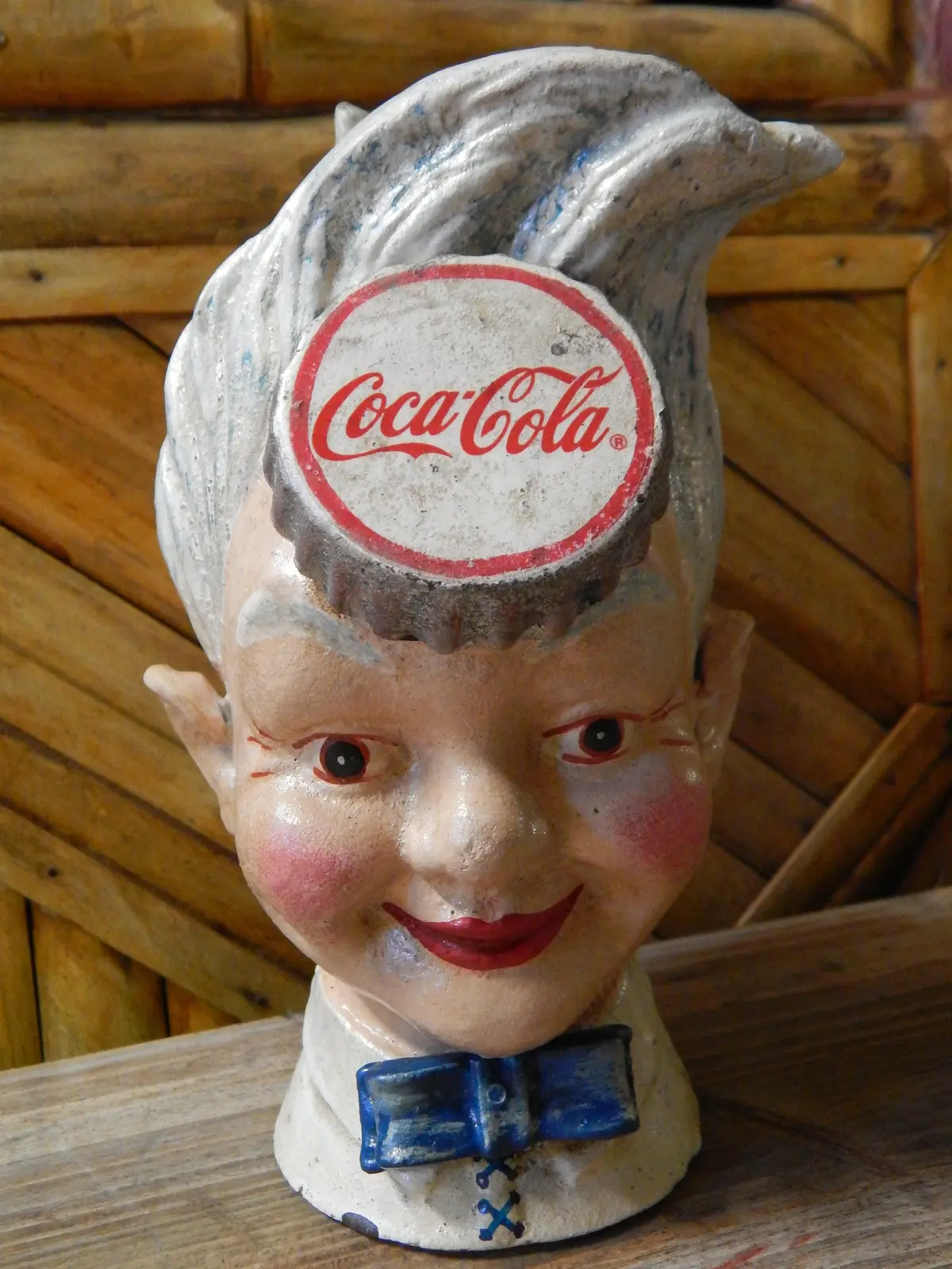 Coca Cola Cast Iron Bank - Coca-Cola "Coke Head" 1
