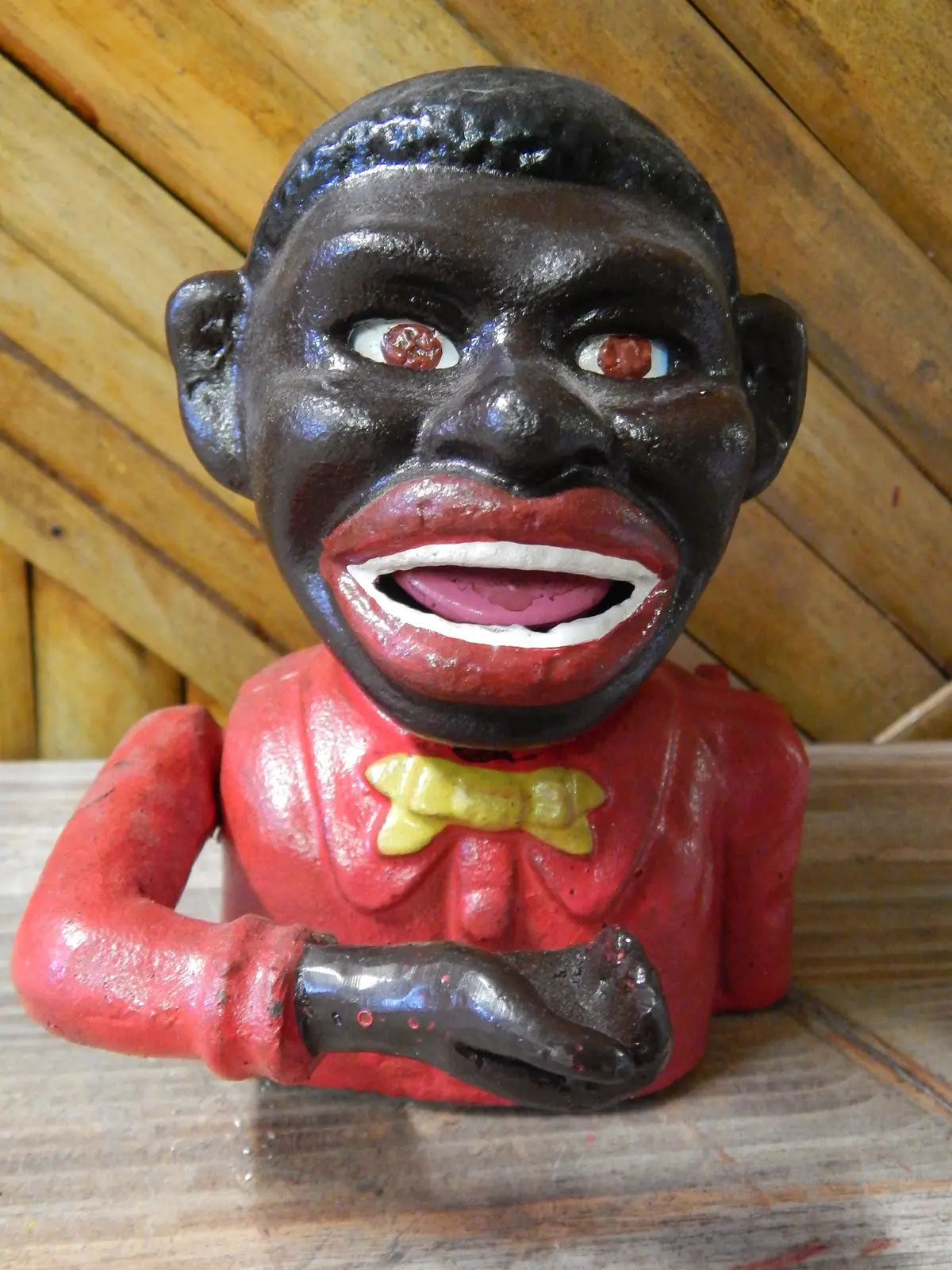 Cast Iron Mechanism Bank - Jolly  Red 1