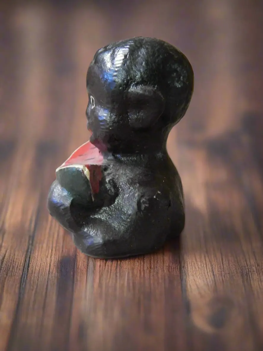 Americana Cast Iron Bank - Americana Boy's Head Eating Watermelon Paper Weight 2