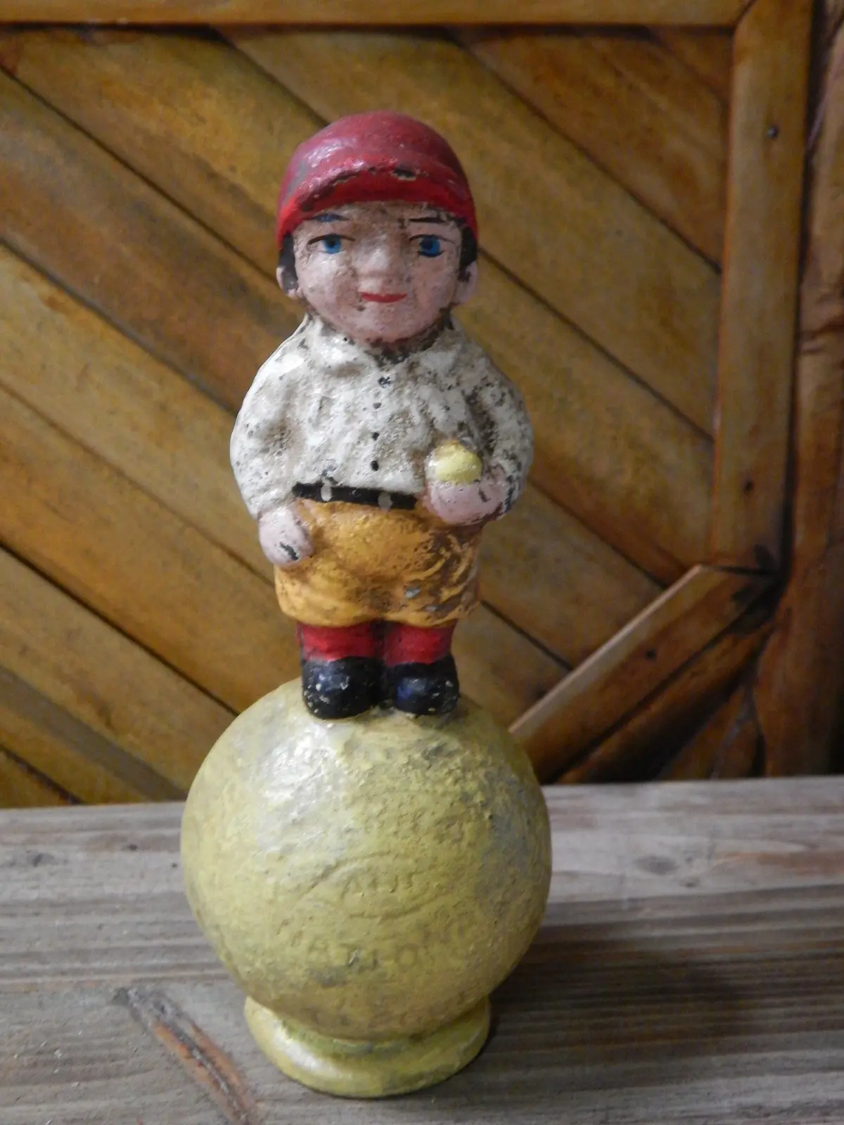 Baseball Cast Iron Bank - Baseball Mascot Still Bank Hubley 2