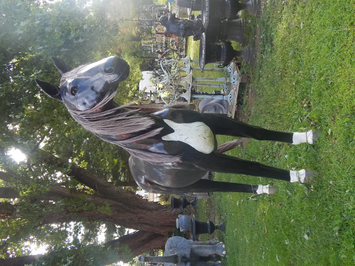 Statue - Life Size 7Ft Black Horse 1