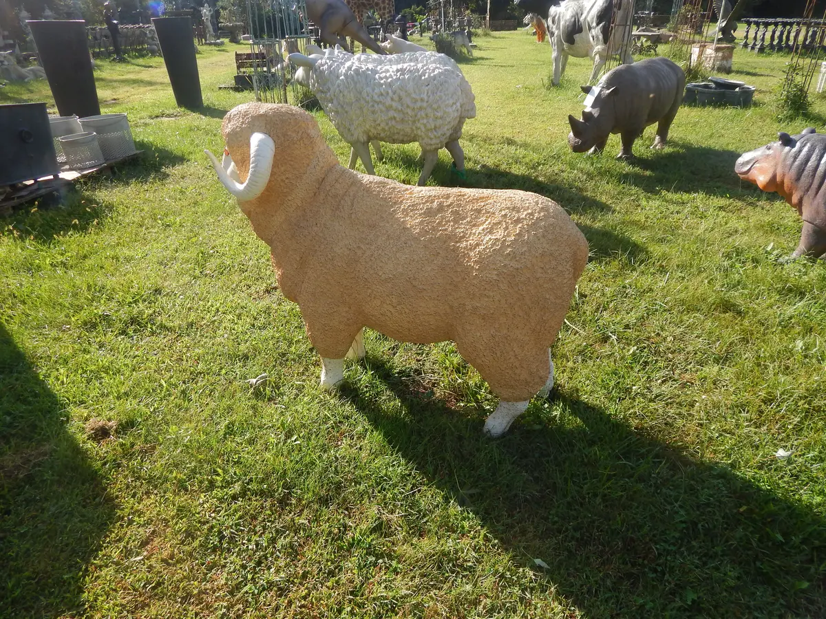 Statue - Life Size Yellow Sheep 1