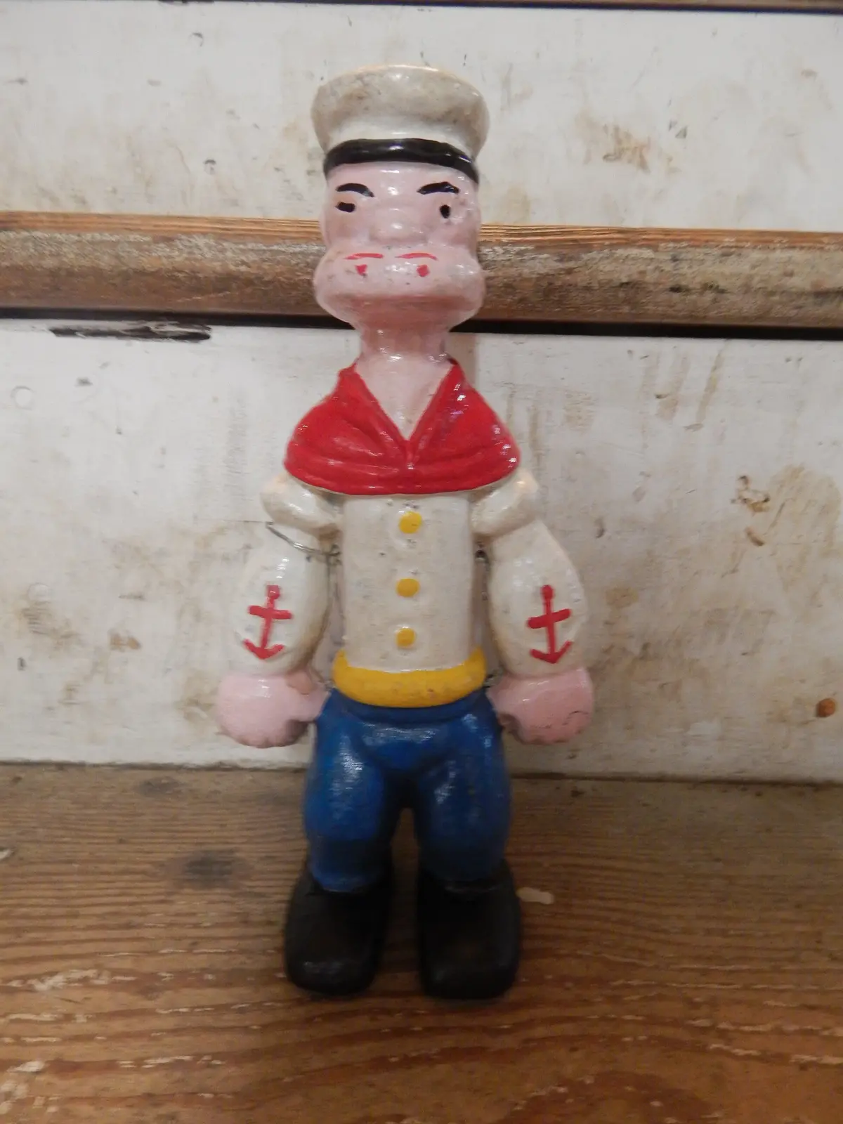 Popeye Cast Iron Penny Bank - Tall Popeye The Sailor Man 1
