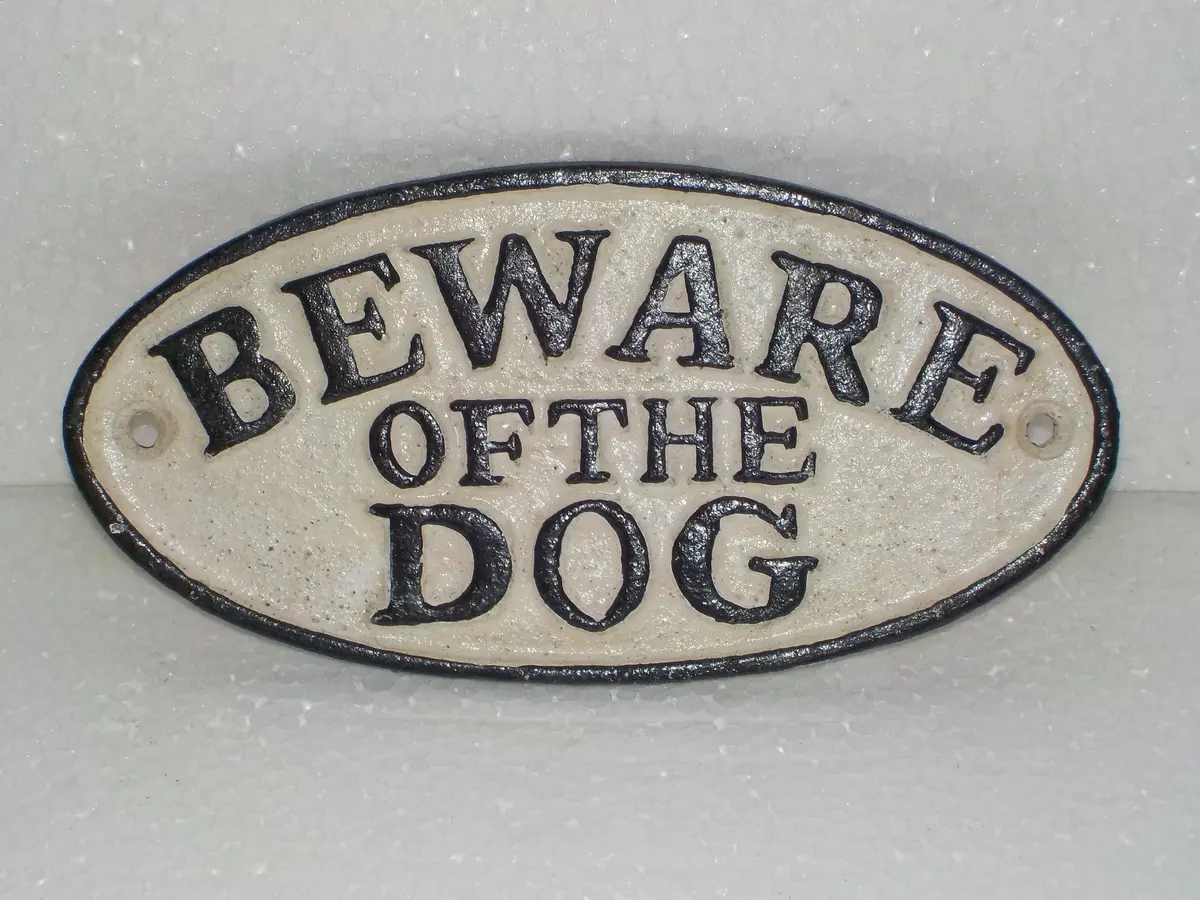 Cast Iron Sign - "Beware Of Dog" 1