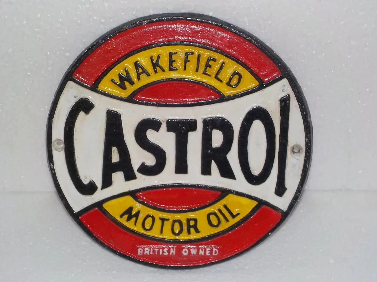Cast Iron Sign - "Castrol" Wakefield Motor Oil 1